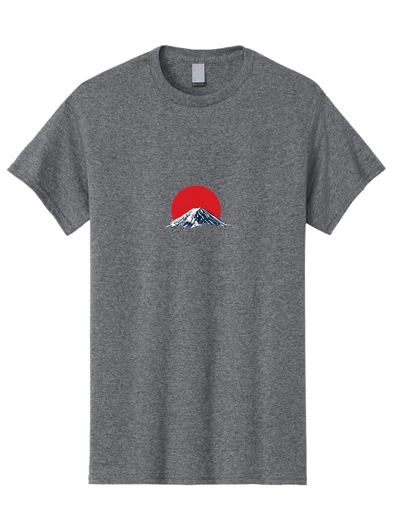 Mount-Fuji-4 Men'S Graphic Tee, 100% Cotton, Comfortable Casual Summer Wear, Machine Washable, Mount Fuji Landscape, Japanese Mountain Scenery, Red Sun, Snow-Capped Peak, Minimalist Design, Iconic Landmark, Serene Atmosphere Bad969