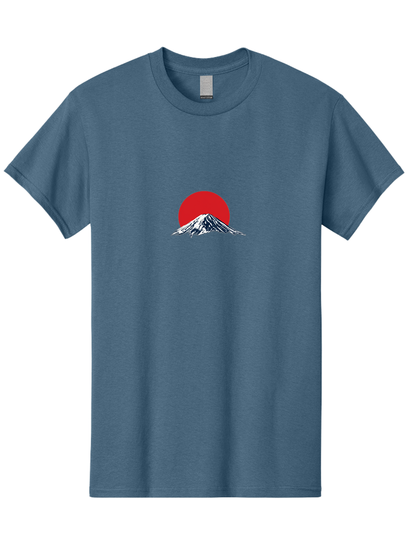 Mount-Fuji-4 Men'S Graphic Tee, 100% Cotton, Comfortable Casual Summer Wear, Machine Washable, Mount Fuji Landscape, Japanese Mountain Scenery, Red Sun, Snow-Capped Peak, Minimalist Design, Iconic Landmark, Serene Atmosphere Bad969