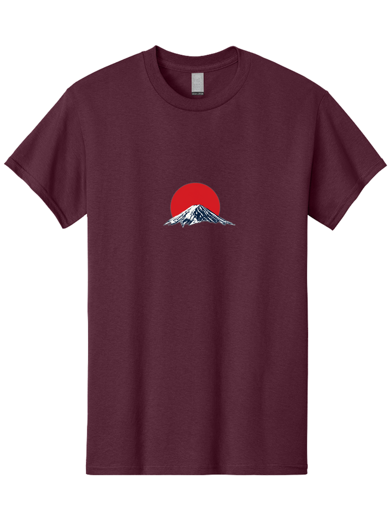 Mount-Fuji-4 Men'S Graphic Tee, 100% Cotton, Comfortable Casual Summer Wear, Machine Washable, Mount Fuji Landscape, Japanese Mountain Scenery, Red Sun, Snow-Capped Peak, Minimalist Design, Iconic Landmark, Serene Atmosphere Bad969