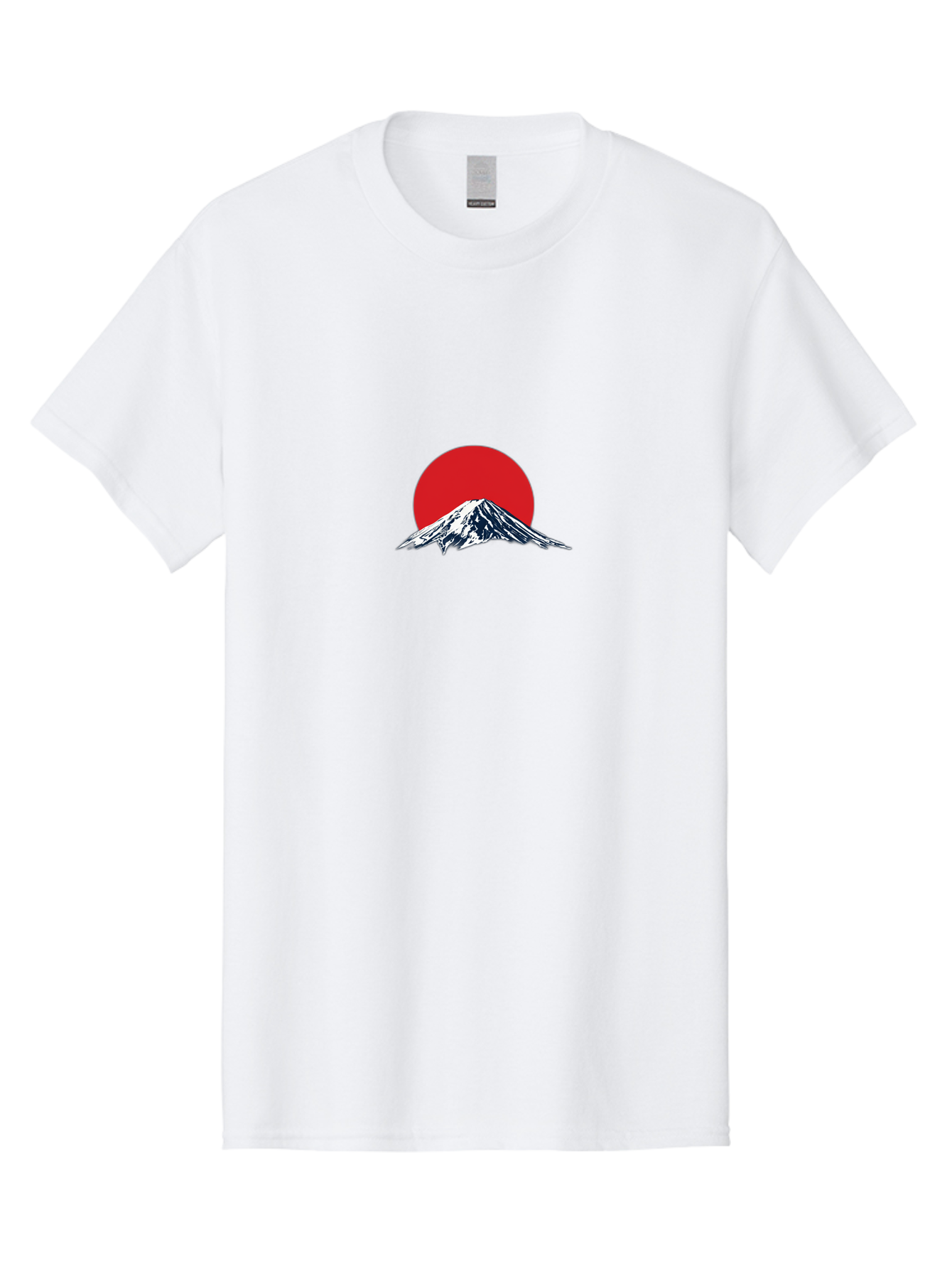Mount-Fuji-4 Men'S Graphic Tee, 100% Cotton, Comfortable Casual Summer Wear, Machine Washable, Mount Fuji Landscape, Japanese Mountain Scenery, Red Sun, Snow-Capped Peak, Minimalist Design, Iconic Landmark, Serene Atmosphere Bad969