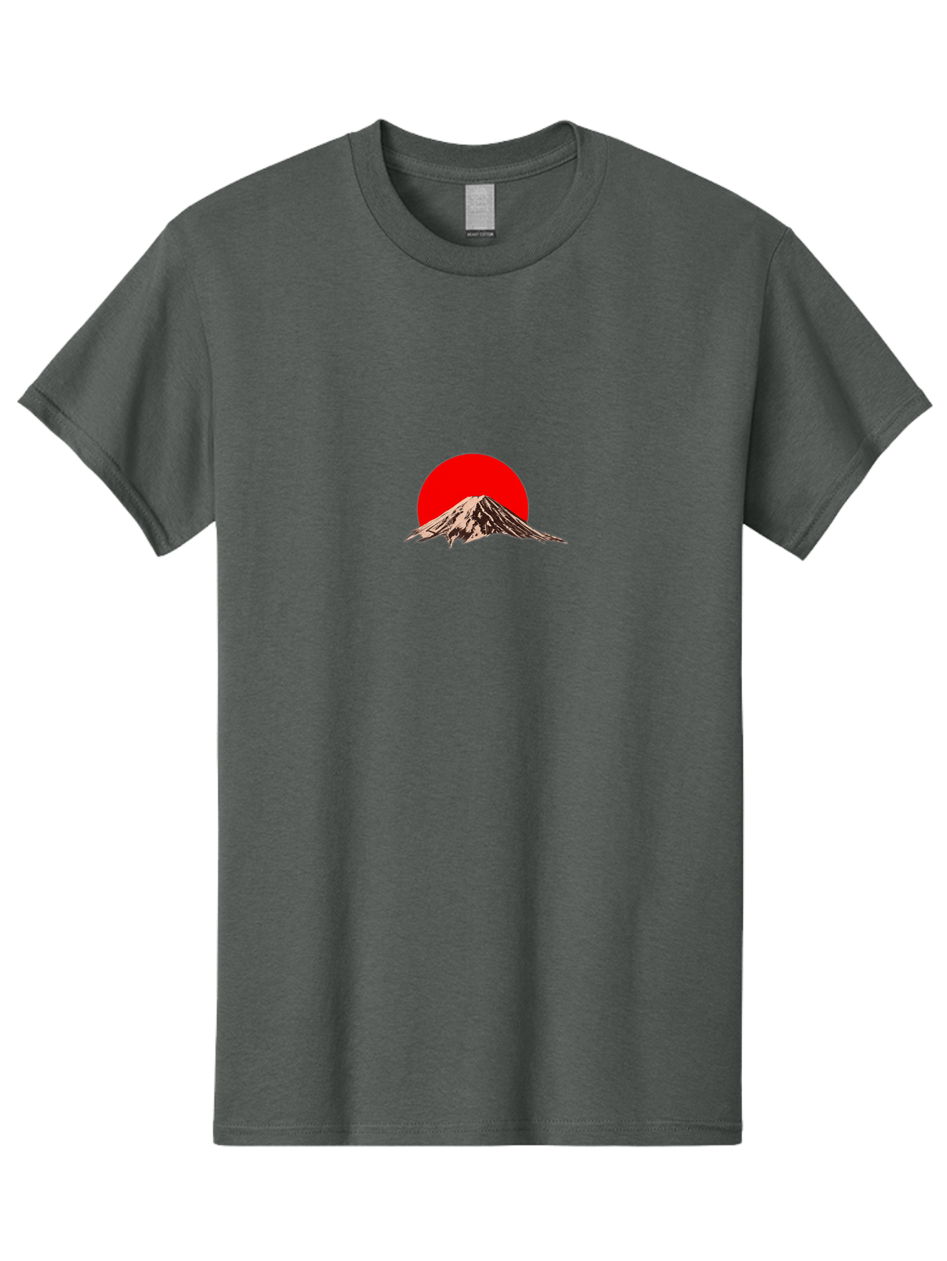 Mount-Fuji-5 Men'S Graphic Tee, 100% Cotton, Comfortable Casual Summer Wear, Machine Washable, Mount Fuji, Japanese Mountain, Iconic Landmark, Red Sun, Serene Landscape, Peaceful Atmosphere, Traditional Japan, Cultural Heritage, Bad970