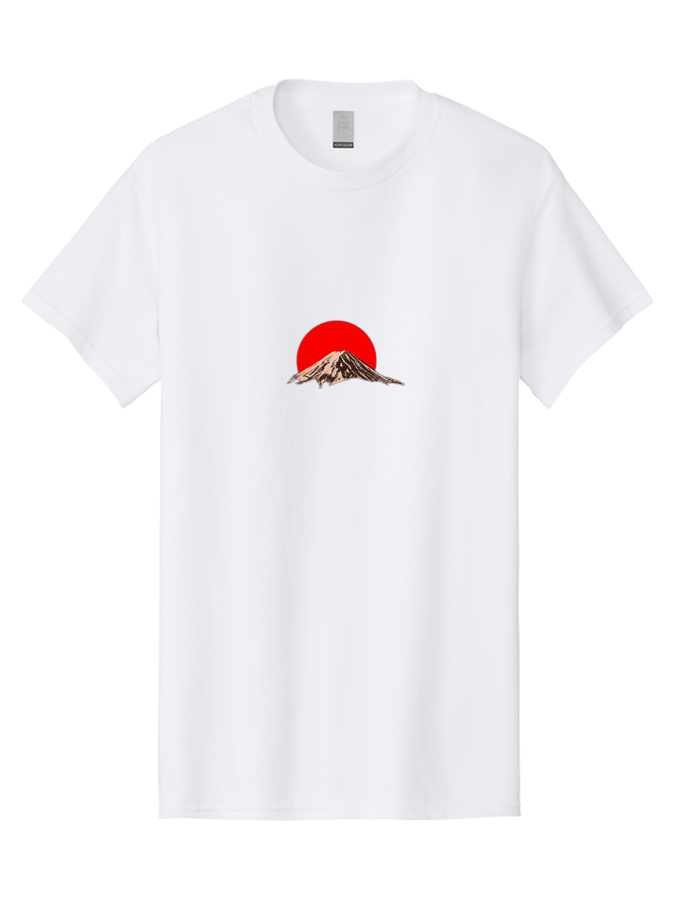 Mount-Fuji-5 Men'S Graphic Tee, 100% Cotton, Comfortable Casual Summer Wear, Machine Washable, Mount Fuji, Japanese Mountain, Iconic Landmark, Red Sun, Serene Landscape, Peaceful Atmosphere, Traditional Japan, Cultural Heritage, Bad970