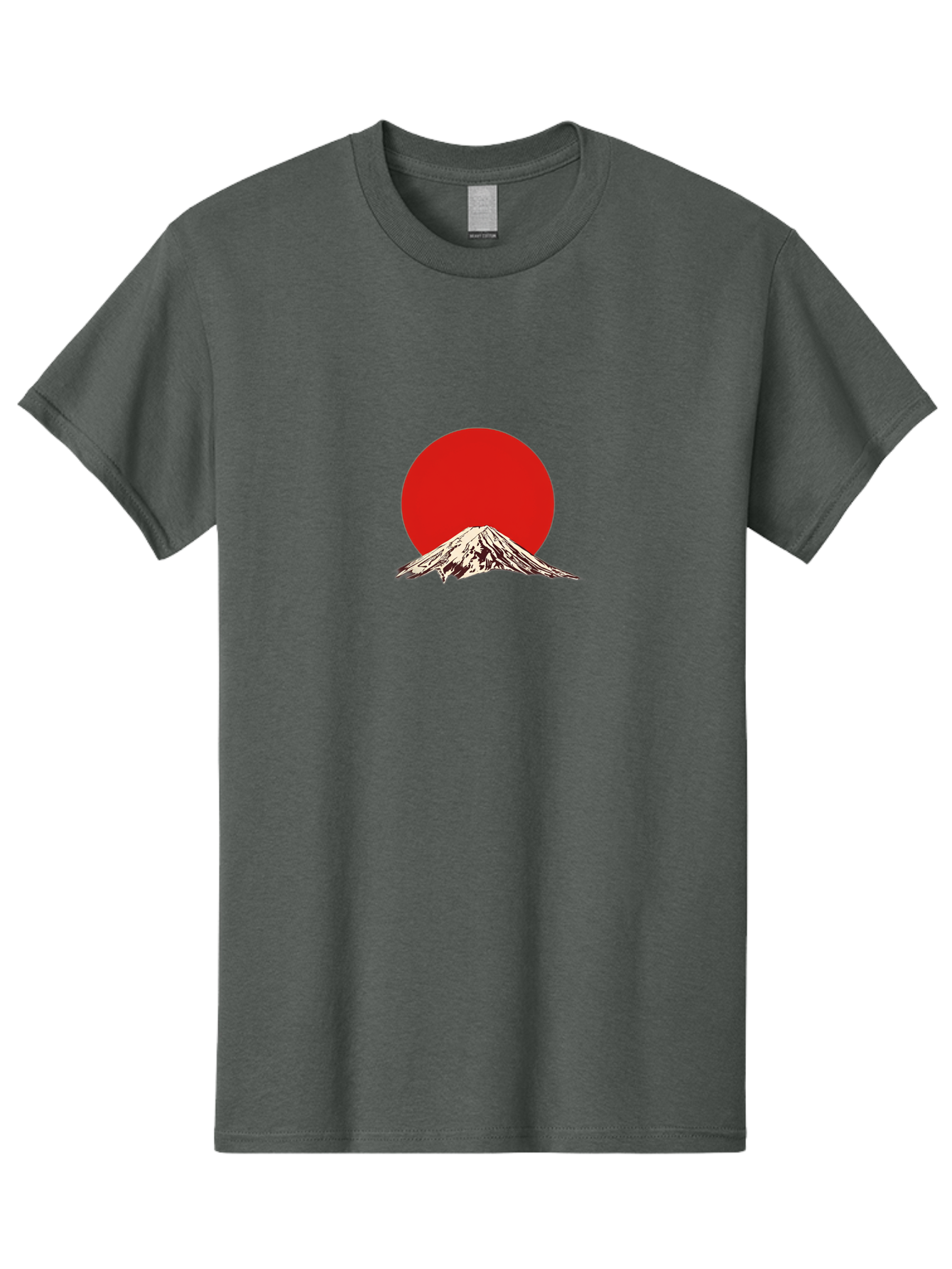 Mount-Fuji-7 Men'S Graphic Tee, 100% Cotton, Comfortable Casual Summer Wear, Machine Washable, Mount Fuji, Red Sun, Japanese Mountain, Iconic Landmark, Serene Landscape, Snow-Capped Peak, Minimalist Design, Bold Colors Bad972