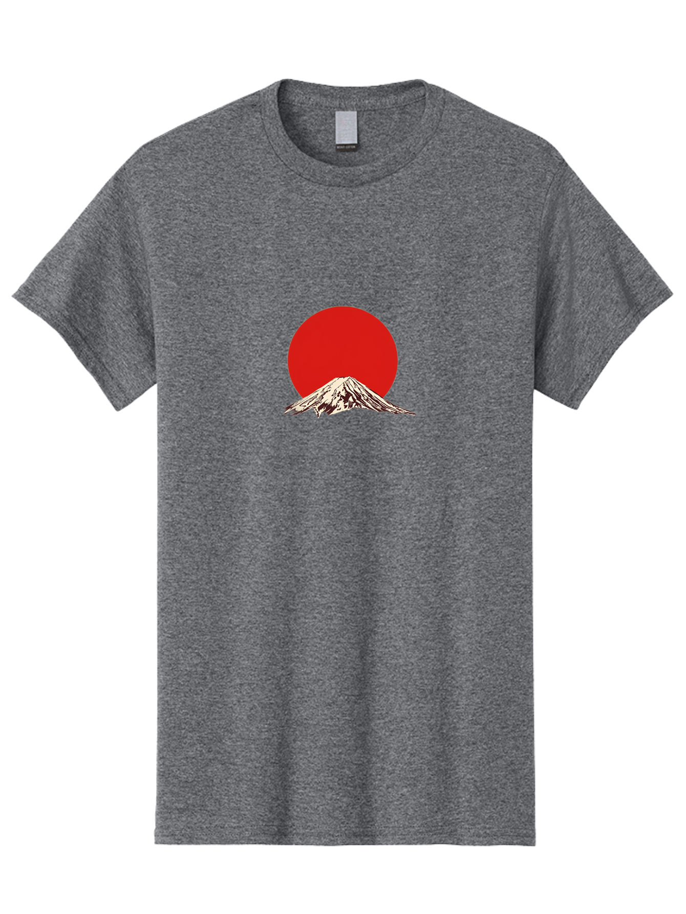 Mount-Fuji-7 Men'S Graphic Tee, 100% Cotton, Comfortable Casual Summer Wear, Machine Washable, Mount Fuji, Red Sun, Japanese Mountain, Iconic Landmark, Serene Landscape, Snow-Capped Peak, Minimalist Design, Bold Colors Bad972