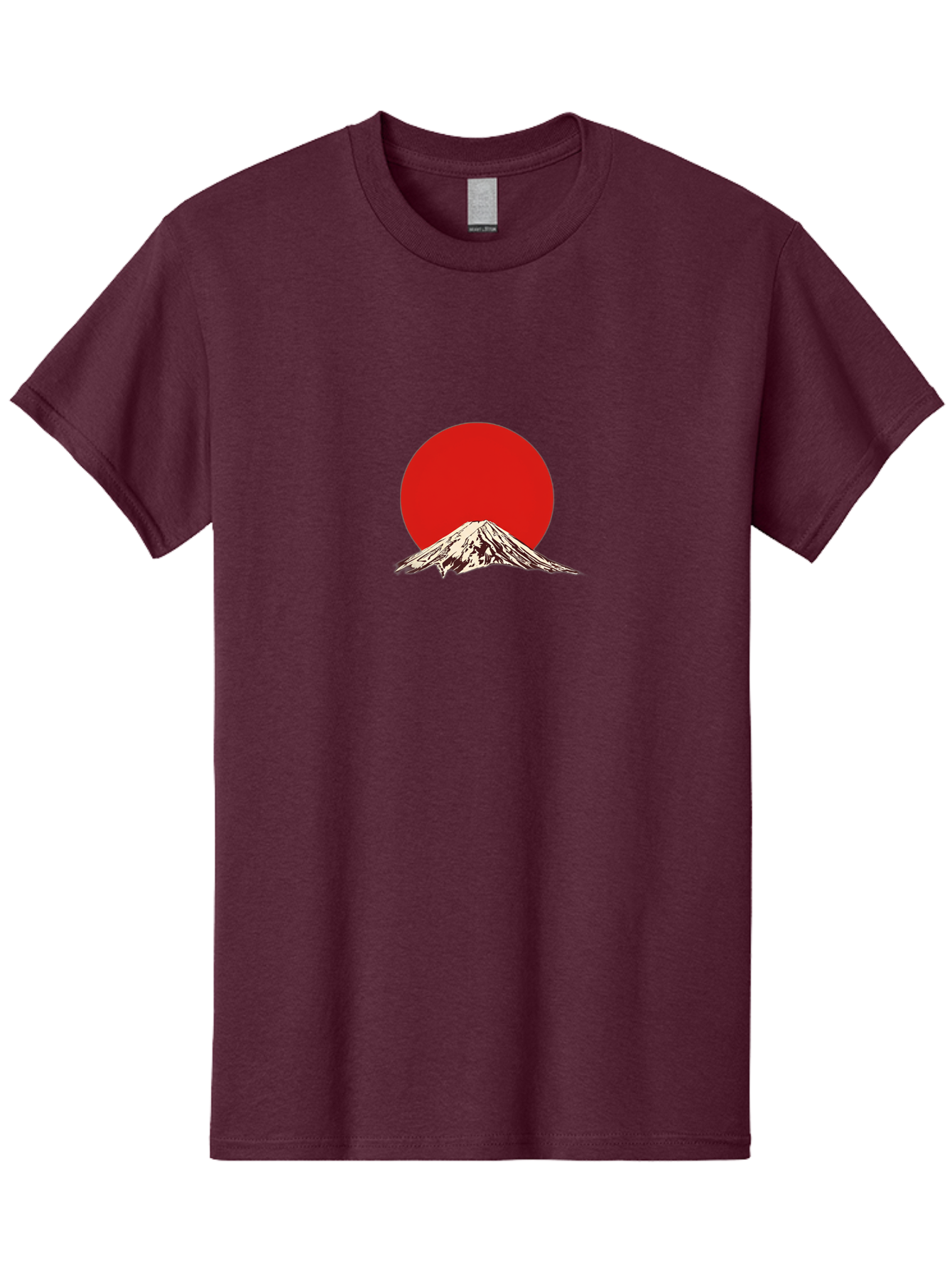 Mount-Fuji-7 Men'S Graphic Tee, 100% Cotton, Comfortable Casual Summer Wear, Machine Washable, Mount Fuji, Red Sun, Japanese Mountain, Iconic Landmark, Serene Landscape, Snow-Capped Peak, Minimalist Design, Bold Colors Bad972