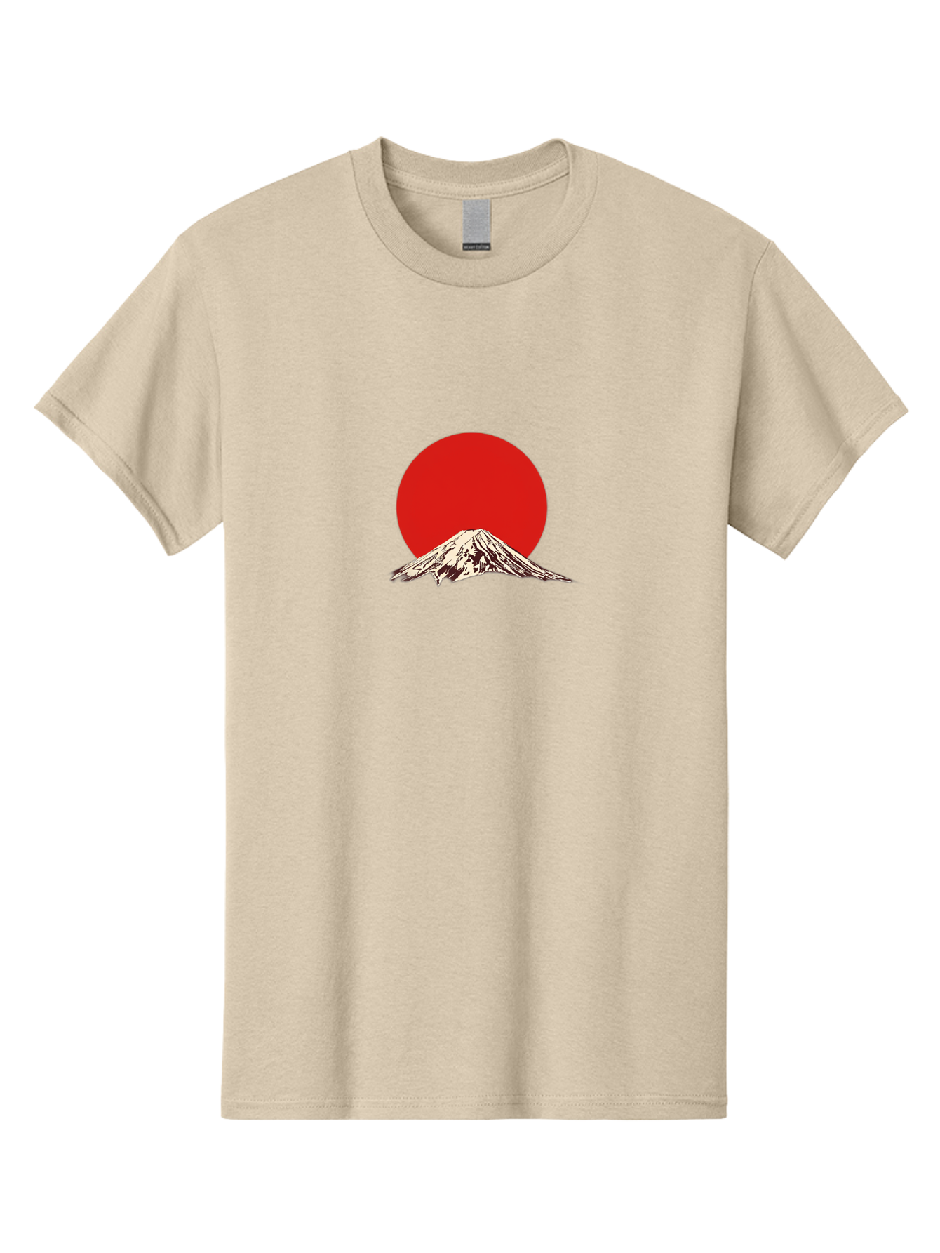 Mount-Fuji-7 Men'S Graphic Tee, 100% Cotton, Comfortable Casual Summer Wear, Machine Washable, Mount Fuji, Red Sun, Japanese Mountain, Iconic Landmark, Serene Landscape, Snow-Capped Peak, Minimalist Design, Bold Colors Bad972