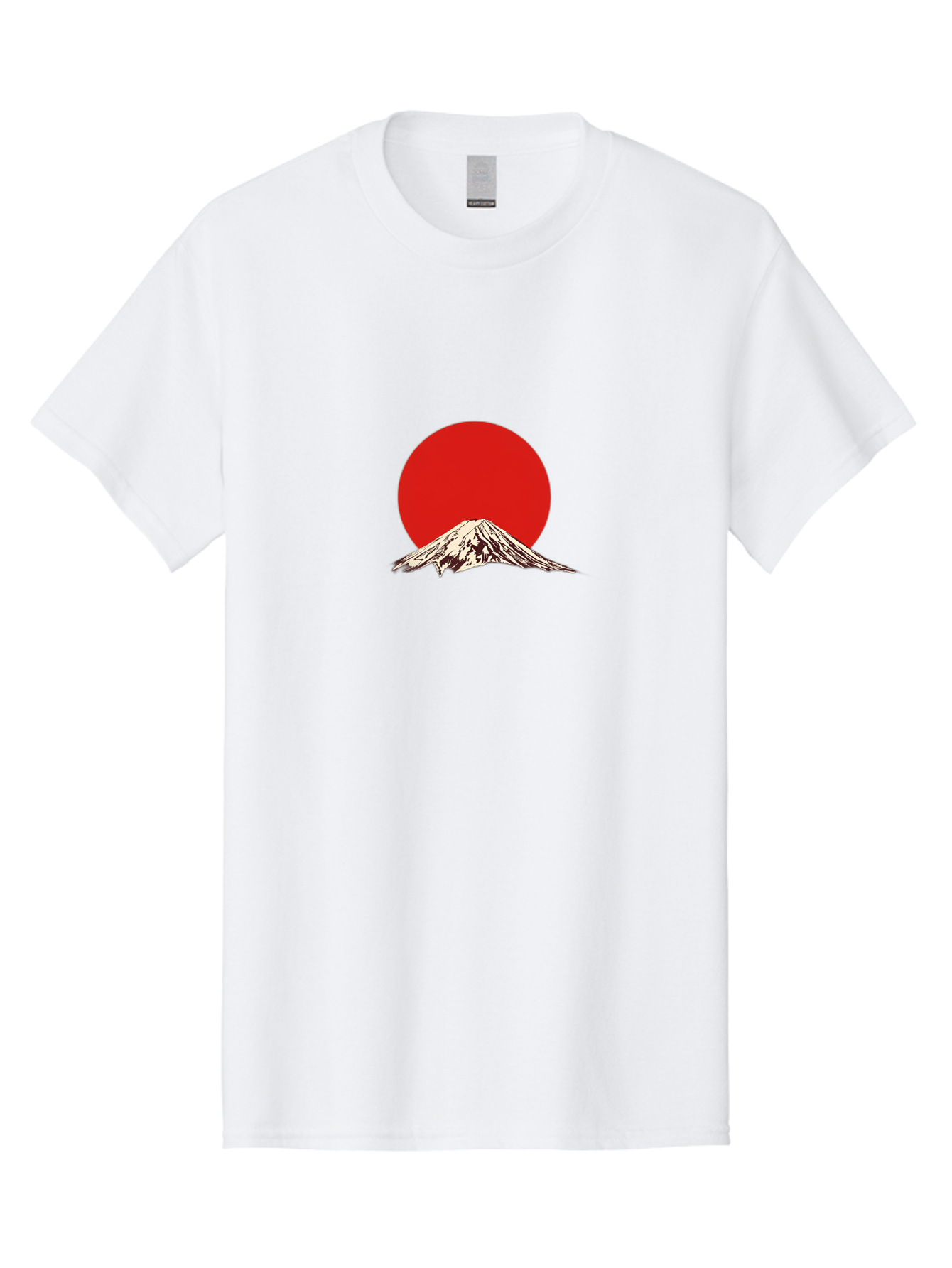 Mount-Fuji-7 Men'S Graphic Tee, 100% Cotton, Comfortable Casual Summer Wear, Machine Washable, Mount Fuji, Red Sun, Japanese Mountain, Iconic Landmark, Serene Landscape, Snow-Capped Peak, Minimalist Design, Bold Colors Bad972