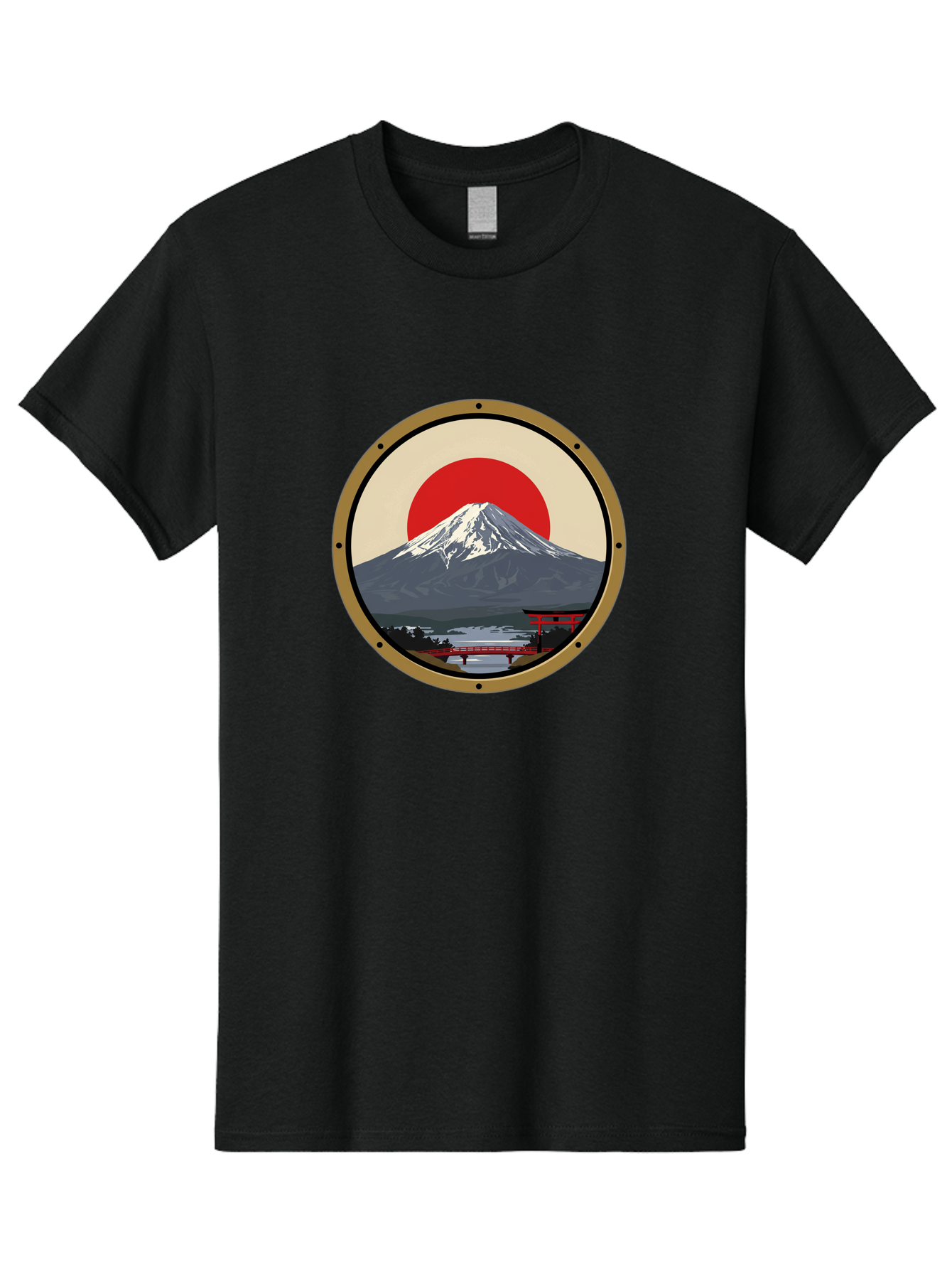 Mount-Fuji-8 Men'S Graphic Tee, 100% Cotton, Comfortable Casual Summer Wear, Machine Washable, Mount Fuji Landscape, Red Torii Gate, Serene Lake, Japanese Scenery, Red Bridge, Sunrise, Iconic Landmark, Beautiful Mountain Bad973