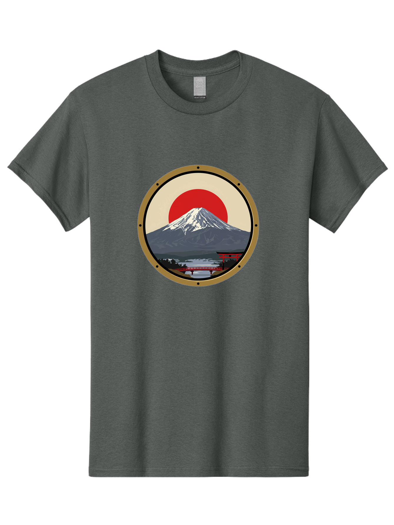 Mount-Fuji-8 Men'S Graphic Tee, 100% Cotton, Comfortable Casual Summer Wear, Machine Washable, Mount Fuji Landscape, Red Torii Gate, Serene Lake, Japanese Scenery, Red Bridge, Sunrise, Iconic Landmark, Beautiful Mountain Bad973