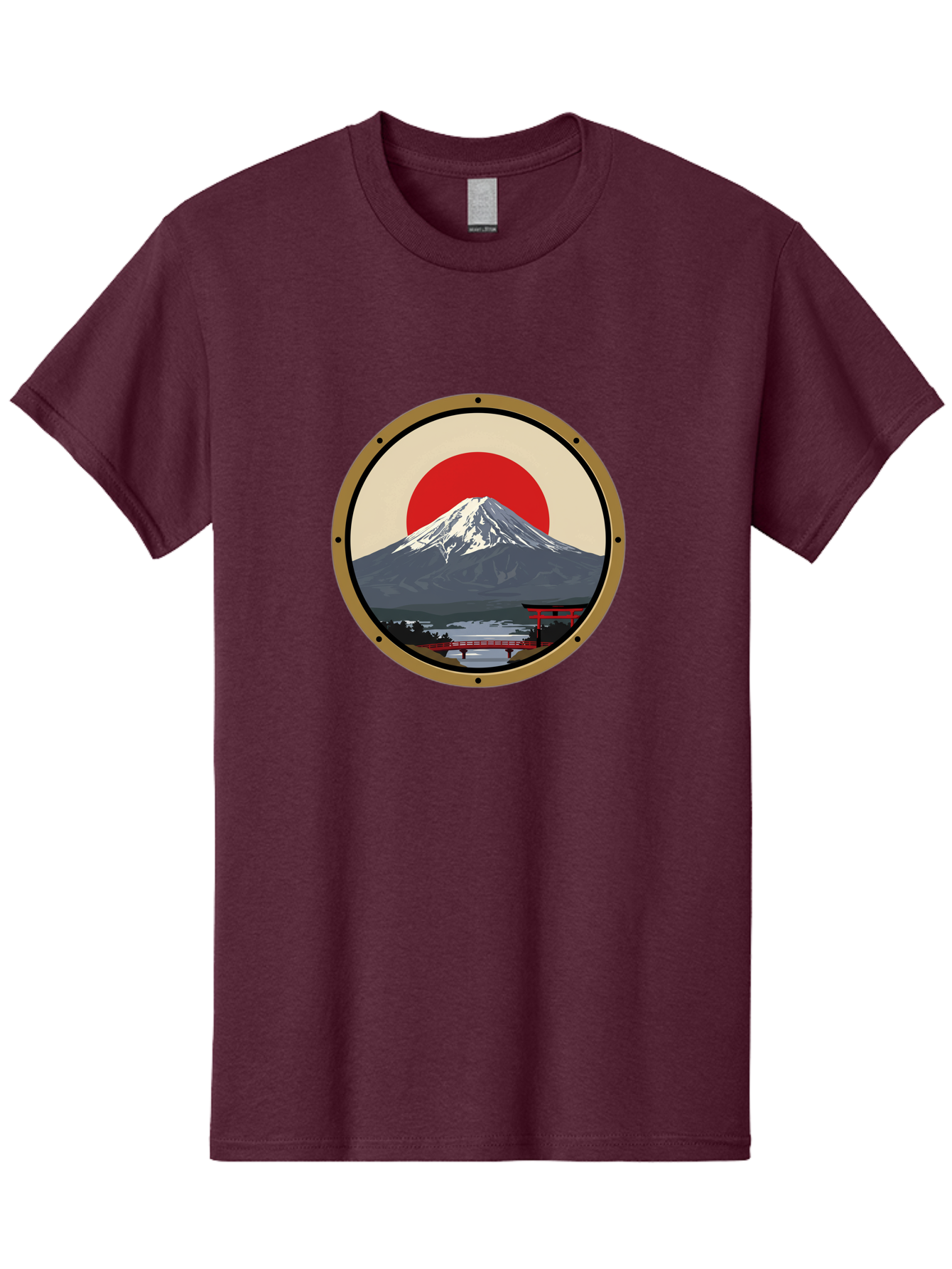 Mount-Fuji-8 Men'S Graphic Tee, 100% Cotton, Comfortable Casual Summer Wear, Machine Washable, Mount Fuji Landscape, Red Torii Gate, Serene Lake, Japanese Scenery, Red Bridge, Sunrise, Iconic Landmark, Beautiful Mountain Bad973