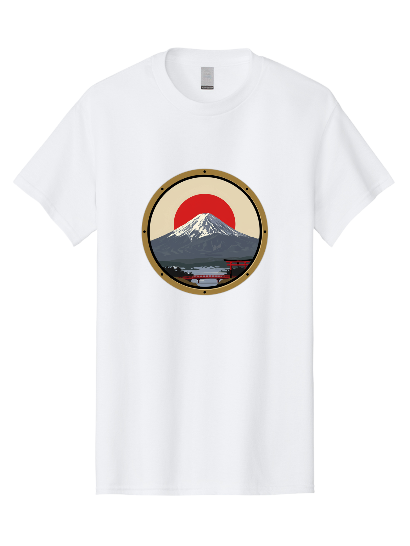 Mount-Fuji-8 Men'S Graphic Tee, 100% Cotton, Comfortable Casual Summer Wear, Machine Washable, Mount Fuji Landscape, Red Torii Gate, Serene Lake, Japanese Scenery, Red Bridge, Sunrise, Iconic Landmark, Beautiful Mountain Bad973