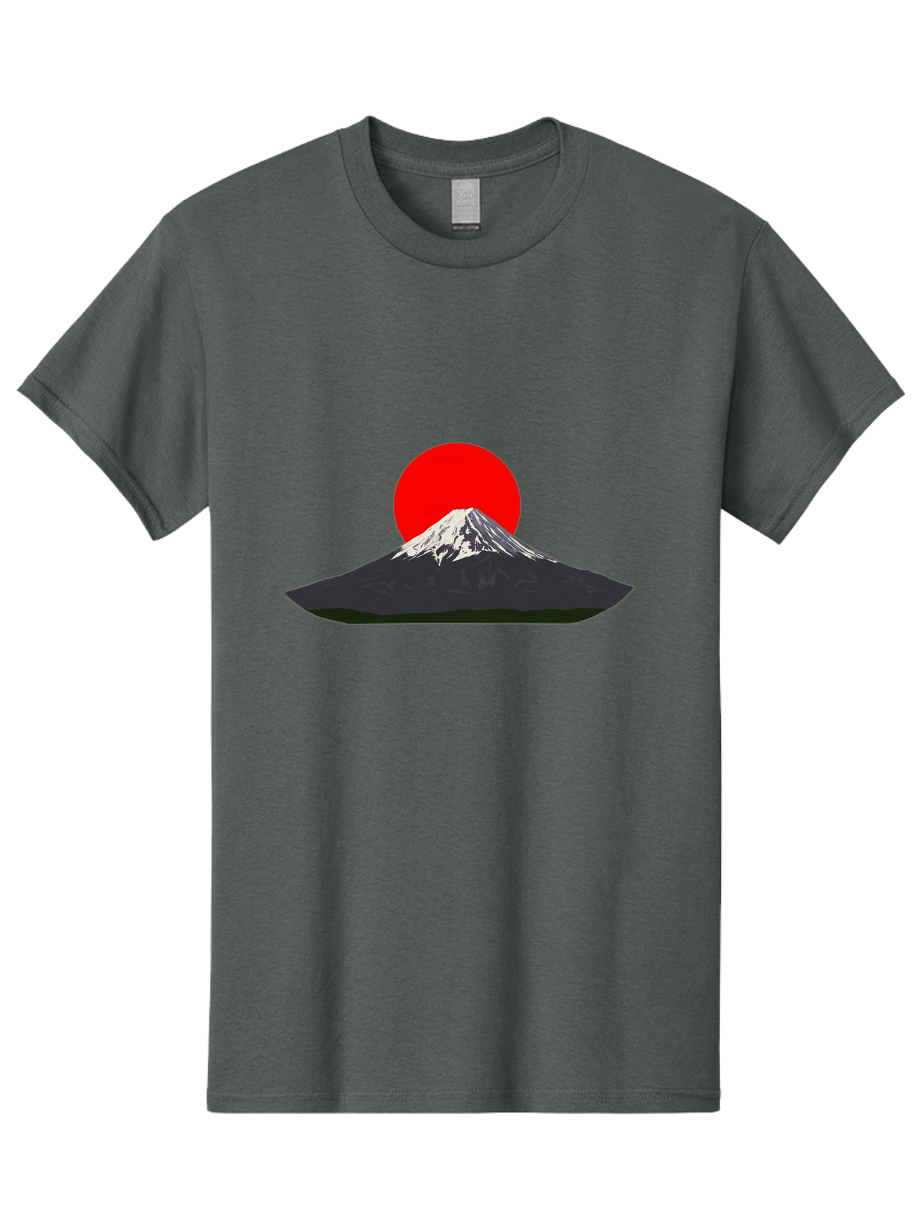 Mount-Fuji-9 Men'S Graphic Tee, 100% Cotton, Comfortable Casual Summer Wear, Machine Washable, Mount Fuji Silhouette, Red Sun, Japanese Landscape, Minimalist Design, Iconic Mountain, Serene Atmosphere, Cultural Symbol, Japan Tourism Bad974