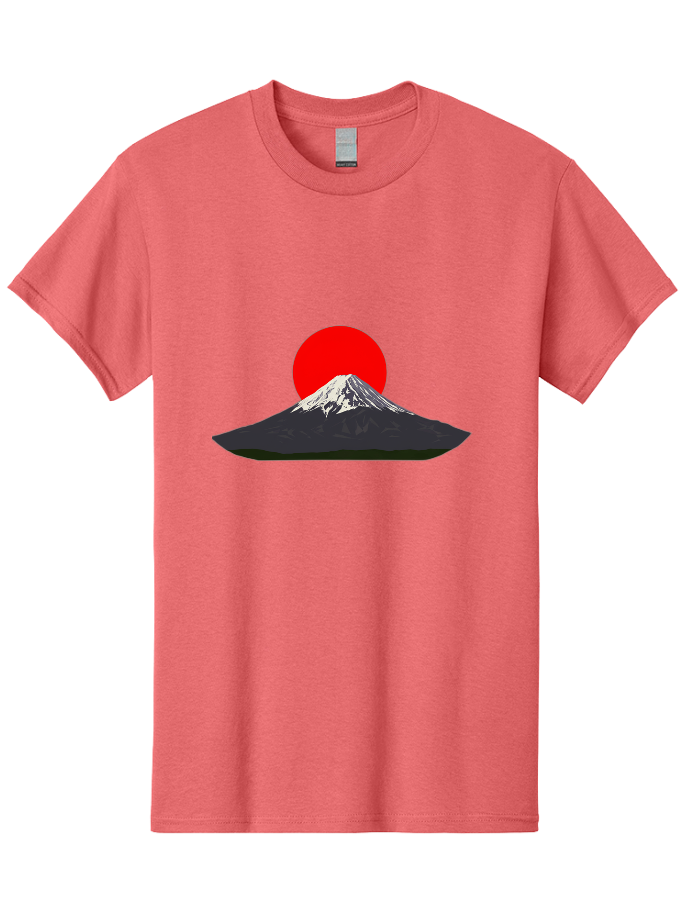 Mount-Fuji-9 Men'S Graphic Tee, 100% Cotton, Comfortable Casual Summer Wear, Machine Washable, Mount Fuji Silhouette, Red Sun, Japanese Landscape, Minimalist Design, Iconic Mountain, Serene Atmosphere, Cultural Symbol, Japan Tourism Bad974