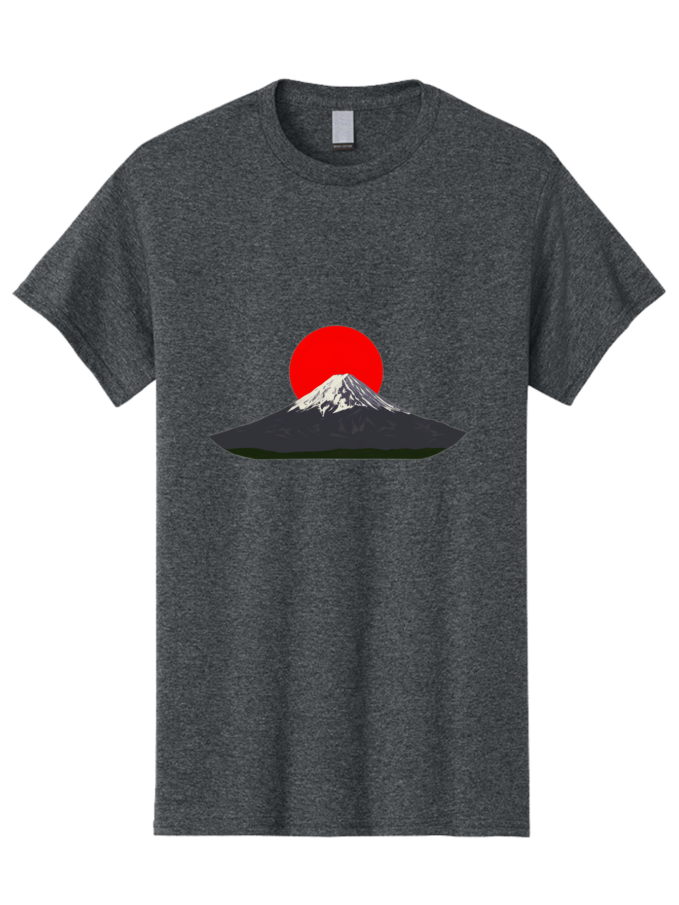 Mount-Fuji-9 Men'S Graphic Tee, 100% Cotton, Comfortable Casual Summer Wear, Machine Washable, Mount Fuji Silhouette, Red Sun, Japanese Landscape, Minimalist Design, Iconic Mountain, Serene Atmosphere, Cultural Symbol, Japan Tourism Bad974