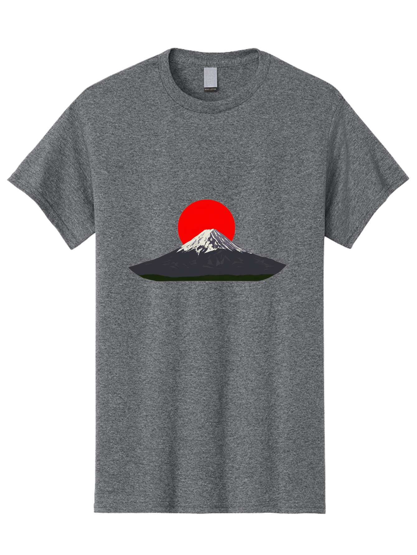 Mount-Fuji-9 Men'S Graphic Tee, 100% Cotton, Comfortable Casual Summer Wear, Machine Washable, Mount Fuji Silhouette, Red Sun, Japanese Landscape, Minimalist Design, Iconic Mountain, Serene Atmosphere, Cultural Symbol, Japan Tourism Bad974