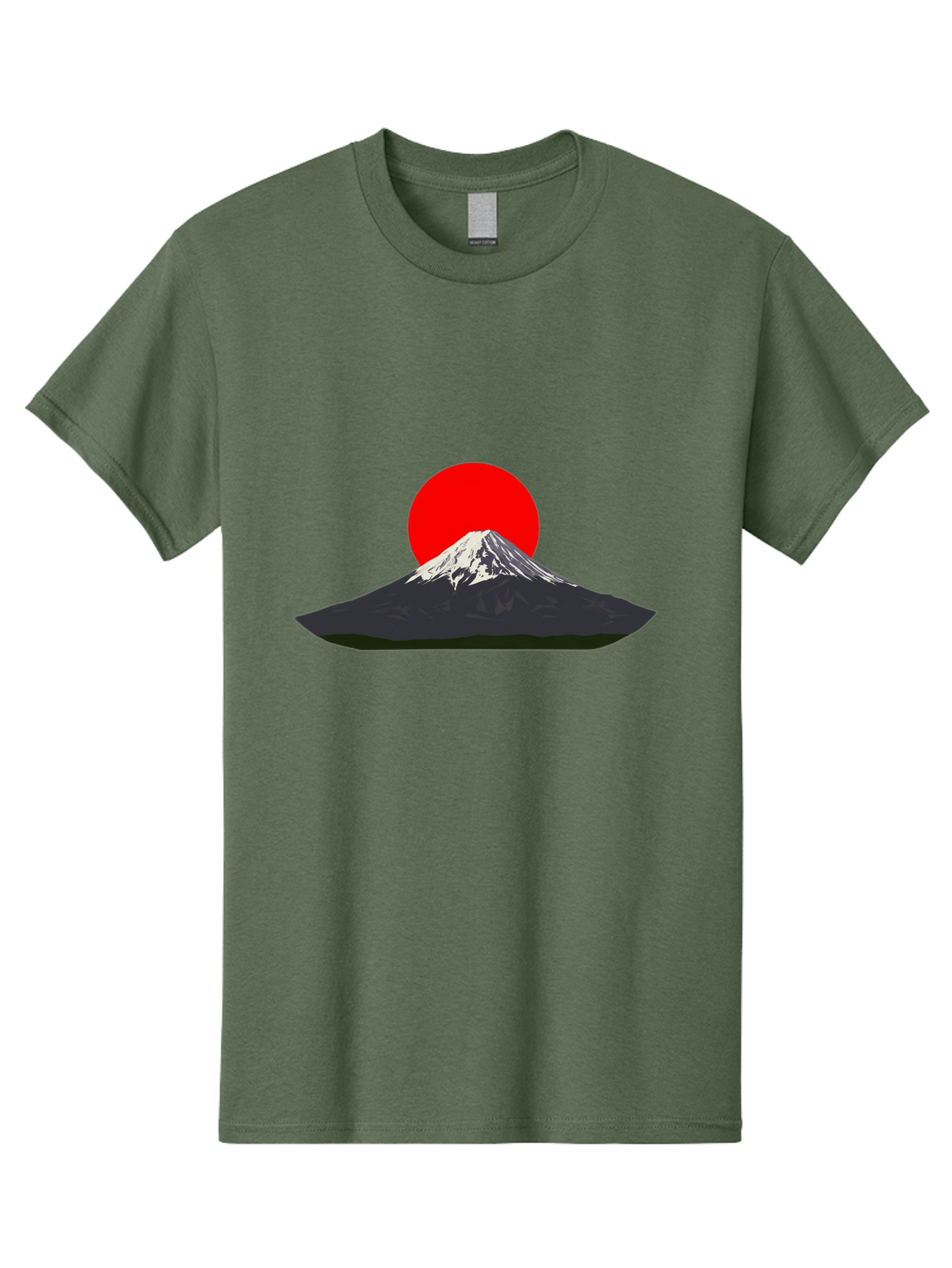 Mount-Fuji-9 Men'S Graphic Tee, 100% Cotton, Comfortable Casual Summer Wear, Machine Washable, Mount Fuji Silhouette, Red Sun, Japanese Landscape, Minimalist Design, Iconic Mountain, Serene Atmosphere, Cultural Symbol, Japan Tourism Bad974