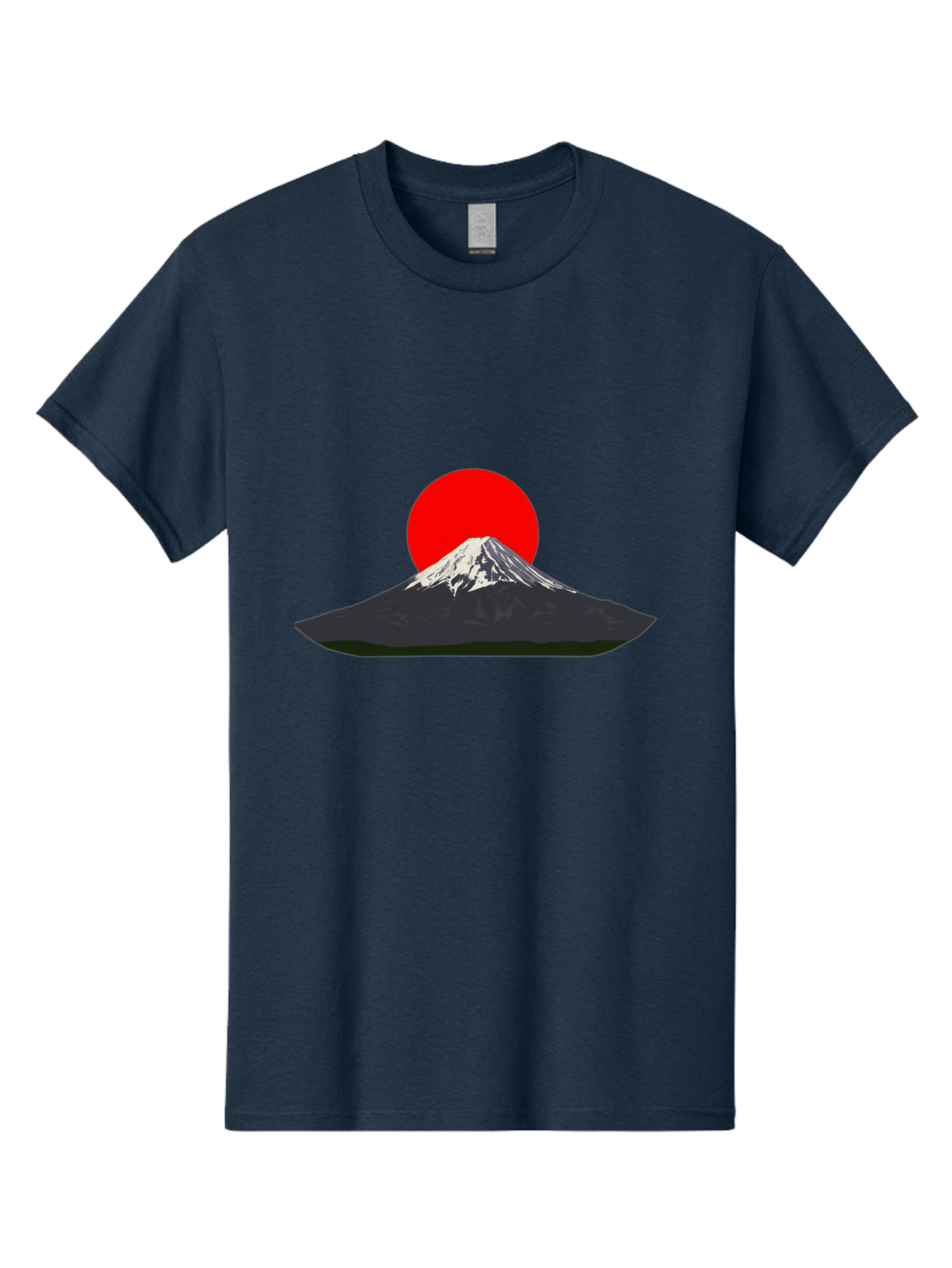Mount-Fuji-9 Men'S Graphic Tee, 100% Cotton, Comfortable Casual Summer Wear, Machine Washable, Mount Fuji Silhouette, Red Sun, Japanese Landscape, Minimalist Design, Iconic Mountain, Serene Atmosphere, Cultural Symbol, Japan Tourism Bad974