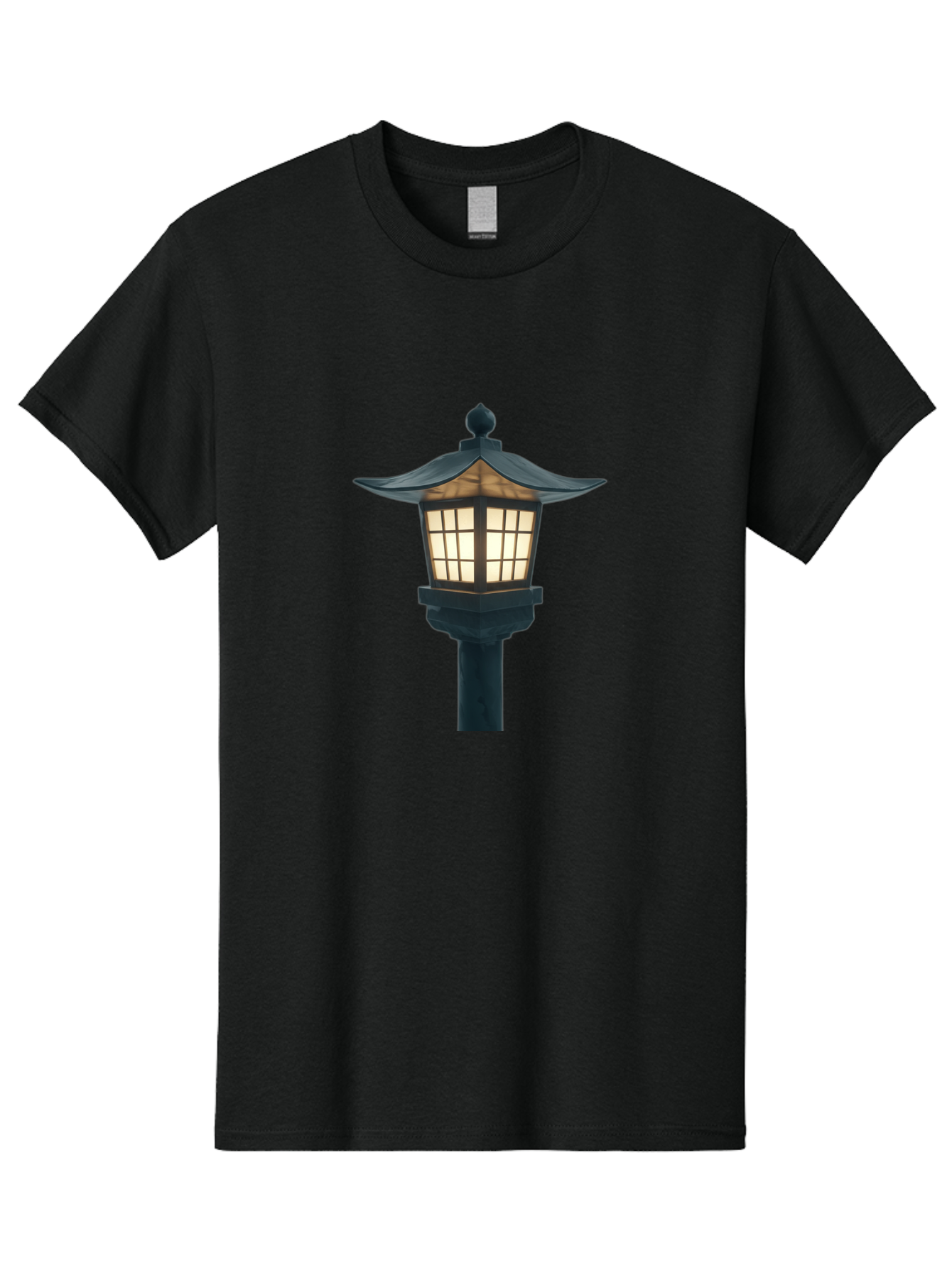 Pagoda-Lamp-Post Men'S Graphic Tee, 100% Cotton, Comfortable Casual Summer Wear, Machine Washable, Outdoor Lamp, Garden Light, Pagoda Style, Black Metal, Decorative Lantern, Soft Glow, Warm Lighting, Elegant Design, Traditional Architecture Bad979