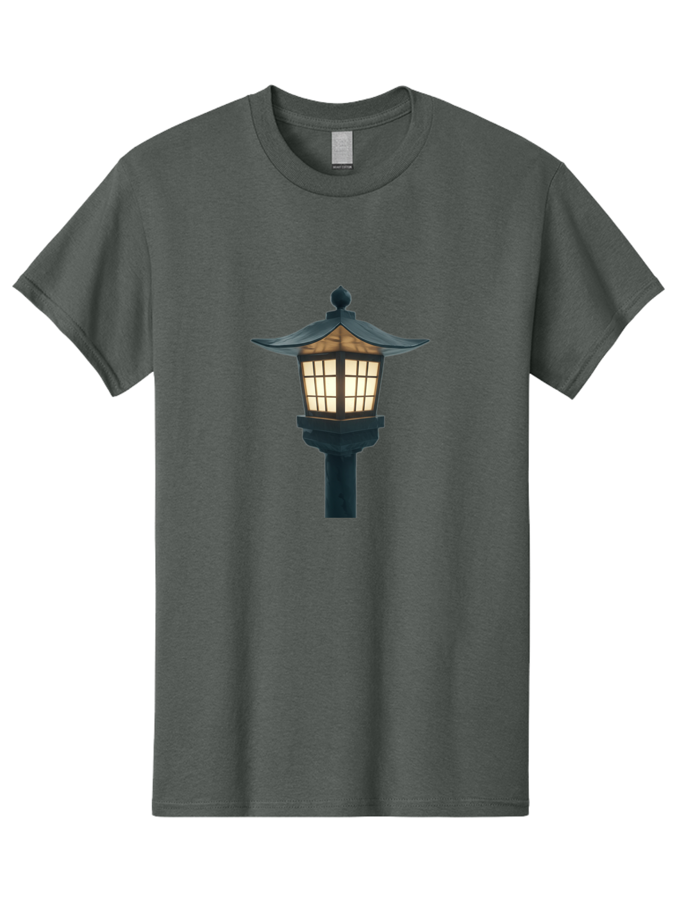 Pagoda-Lamp-Post Men'S Graphic Tee, 100% Cotton, Comfortable Casual Summer Wear, Machine Washable, Outdoor Lamp, Garden Light, Pagoda Style, Black Metal, Decorative Lantern, Soft Glow, Warm Lighting, Elegant Design, Traditional Architecture Bad979