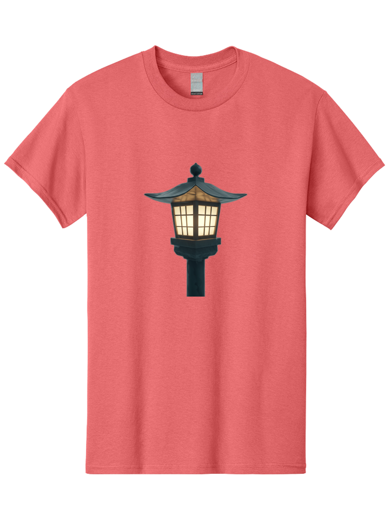 Pagoda-Lamp-Post Men'S Graphic Tee, 100% Cotton, Comfortable Casual Summer Wear, Machine Washable, Outdoor Lamp, Garden Light, Pagoda Style, Black Metal, Decorative Lantern, Soft Glow, Warm Lighting, Elegant Design, Traditional Architecture Bad979