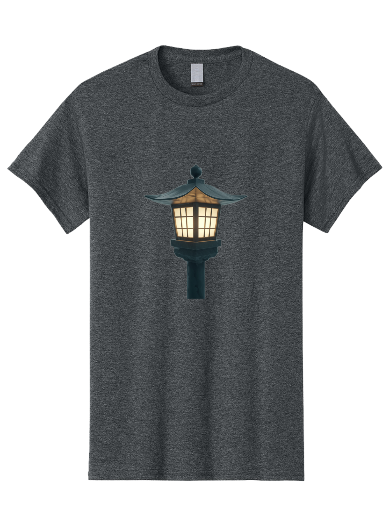 Pagoda-Lamp-Post Men'S Graphic Tee, 100% Cotton, Comfortable Casual Summer Wear, Machine Washable, Outdoor Lamp, Garden Light, Pagoda Style, Black Metal, Decorative Lantern, Soft Glow, Warm Lighting, Elegant Design, Traditional Architecture Bad979
