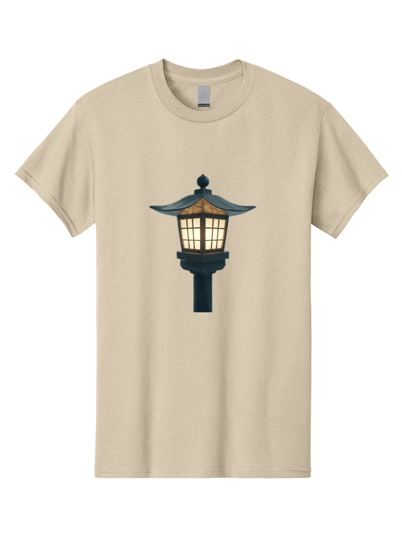 Pagoda-Lamp-Post Men'S Graphic Tee, 100% Cotton, Comfortable Casual Summer Wear, Machine Washable, Outdoor Lamp, Garden Light, Pagoda Style, Black Metal, Decorative Lantern, Soft Glow, Warm Lighting, Elegant Design, Traditional Architecture Bad979