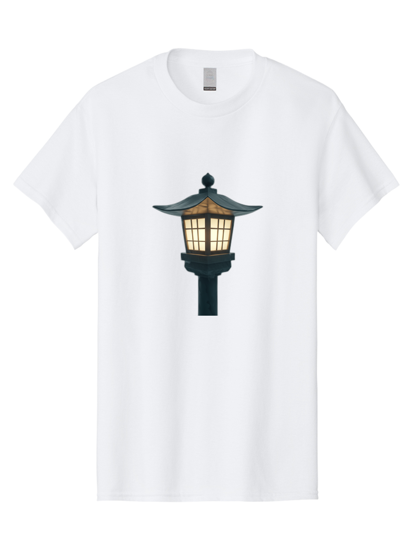 Pagoda-Lamp-Post Men'S Graphic Tee, 100% Cotton, Comfortable Casual Summer Wear, Machine Washable, Outdoor Lamp, Garden Light, Pagoda Style, Black Metal, Decorative Lantern, Soft Glow, Warm Lighting, Elegant Design, Traditional Architecture Bad979