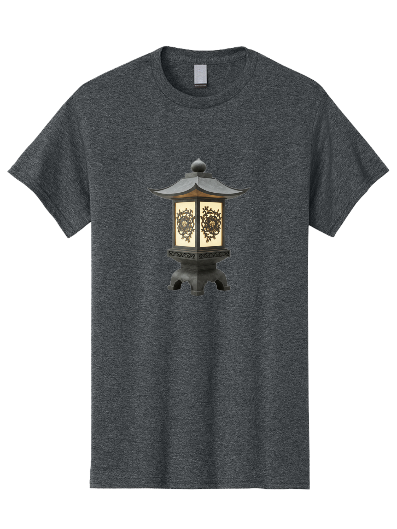 Pagoda-Lantern Men'S Graphic Tee, 100% Cotton, Comfortable Casual Summer Wear, Machine Washable, Outdoor Lantern, Asian-Inspired Decor, Decorative Metalwork, Intricate Designs, Traditional Pagoda-Style Roof, Ambient Lighting, Garden Decor, Bad981