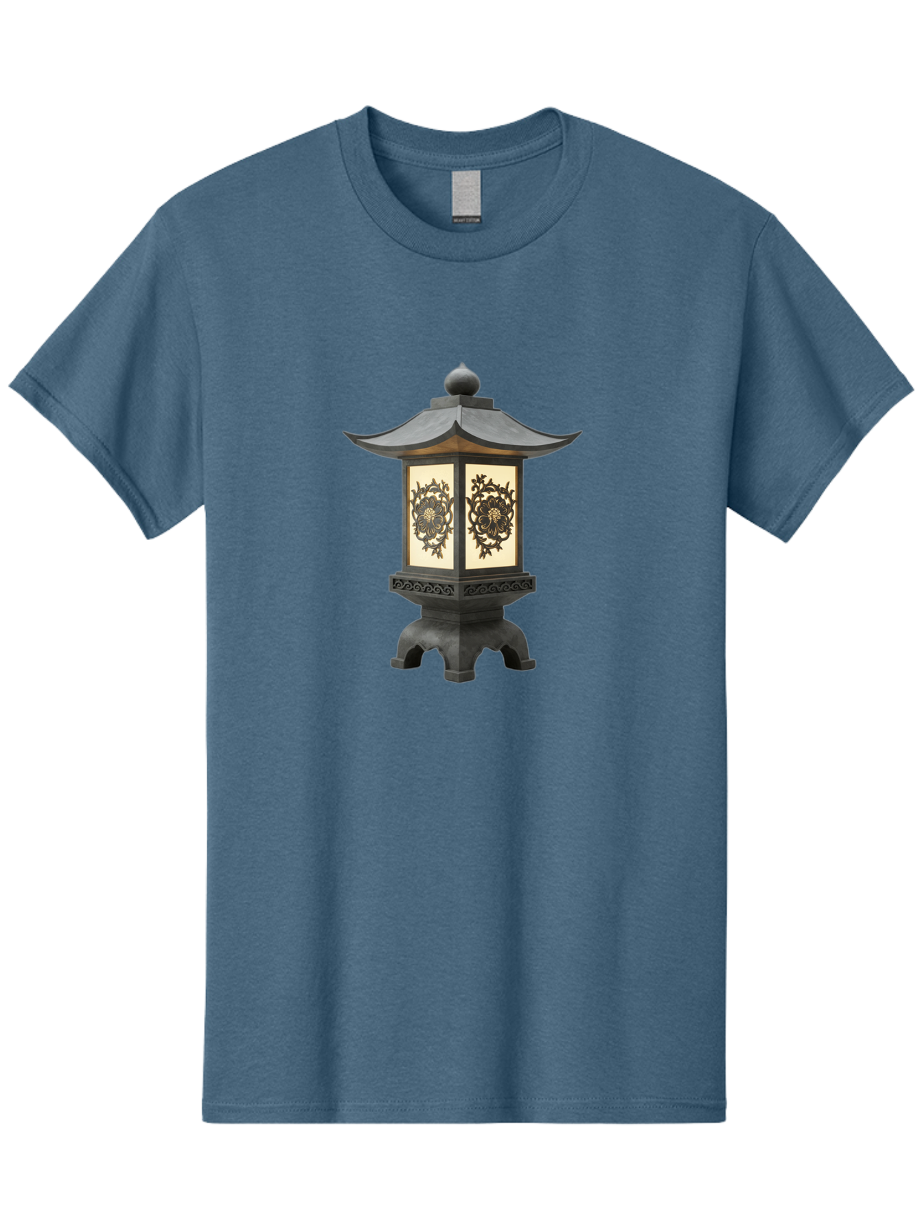 Pagoda-Lantern Men'S Graphic Tee, 100% Cotton, Comfortable Casual Summer Wear, Machine Washable, Outdoor Lantern, Asian-Inspired Decor, Decorative Metalwork, Intricate Designs, Traditional Pagoda-Style Roof, Ambient Lighting, Garden Decor, Bad981