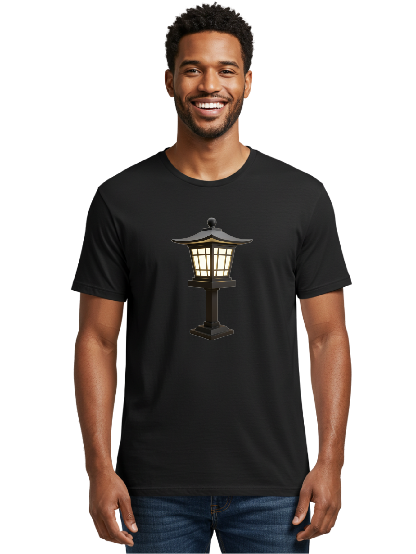 Pagoda-Style-Lamp-Post Men'S Graphic Tee, 100% Cotton, Comfortable Casual Summer Wear, Machine Washable, Outdoor Lamp, Pagoda Style, Garden Lighting, Decorative Post, Soft Glow, Warm Illumination, Landscape Feature, Courtyard Decoration Bad982