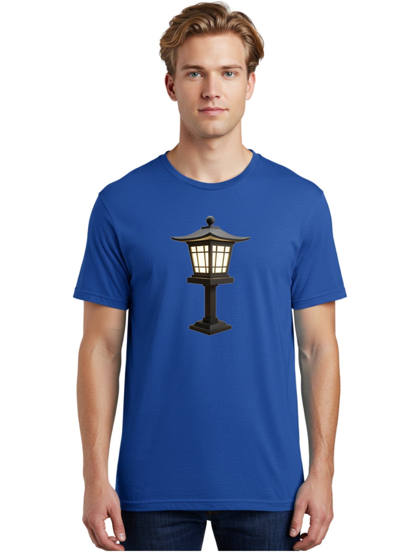 Pagoda-Style-Lamp-Post Men'S Graphic Tee, 100% Cotton, Comfortable Casual Summer Wear, Machine Washable, Outdoor Lamp, Pagoda Style, Garden Lighting, Decorative Post, Soft Glow, Warm Illumination, Landscape Feature, Courtyard Decoration Bad982