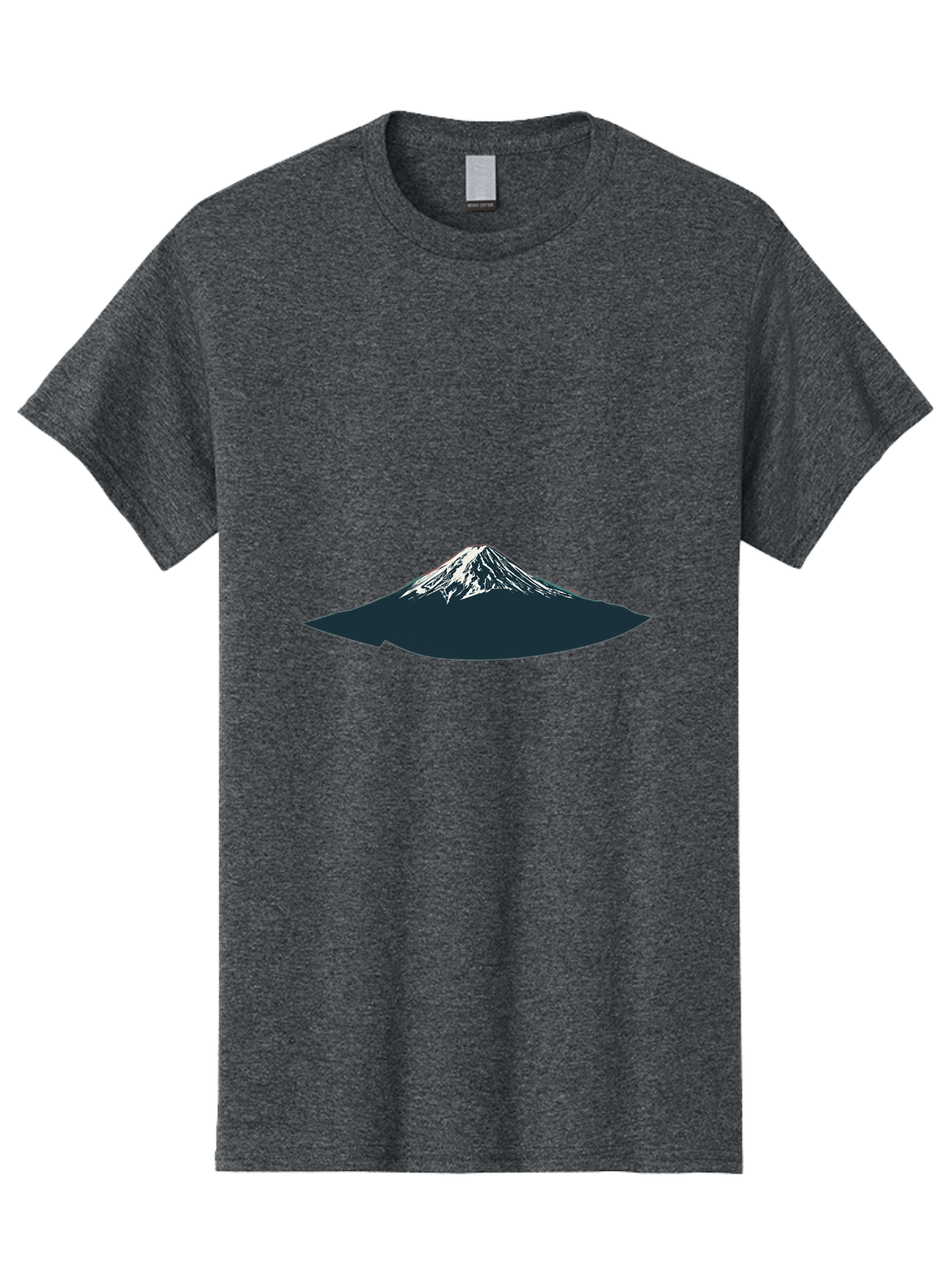 Snowcapped-Mountain Men'S Graphic Tee, 100% Cotton, Comfortable Casual Summer Wear, Machine Washable, Mountain Landscape, Snow-Capped Peak, Serene Atmosphere, Minimalist Design, Dark Silhouette, White Snow, Simple Graphics, Iconic Mountain Bad991