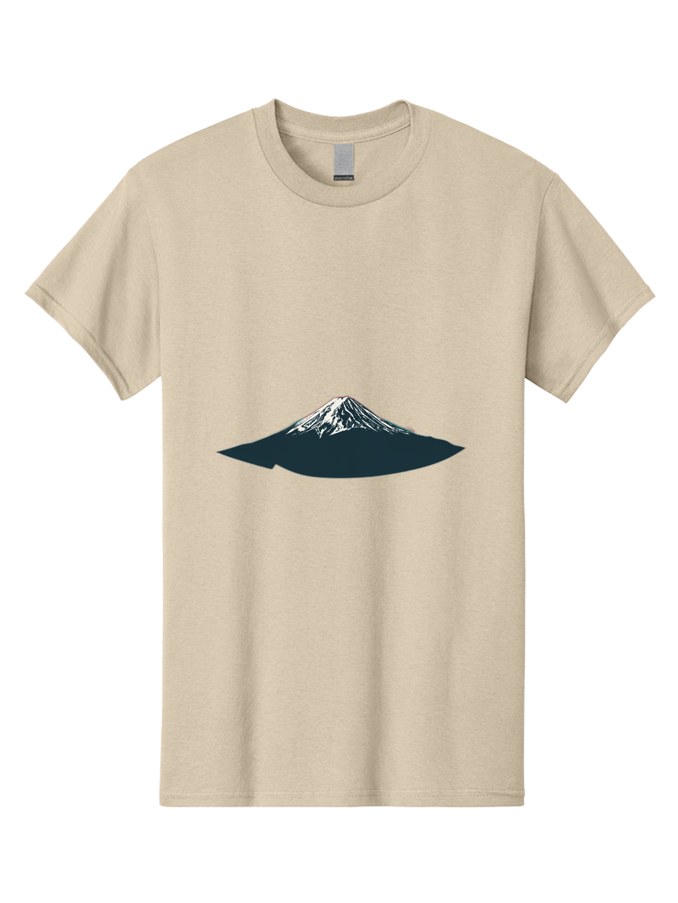 Snowcapped-Mountain Men'S Graphic Tee, 100% Cotton, Comfortable Casual Summer Wear, Machine Washable, Mountain Landscape, Snow-Capped Peak, Serene Atmosphere, Minimalist Design, Dark Silhouette, White Snow, Simple Graphics, Iconic Mountain Bad991