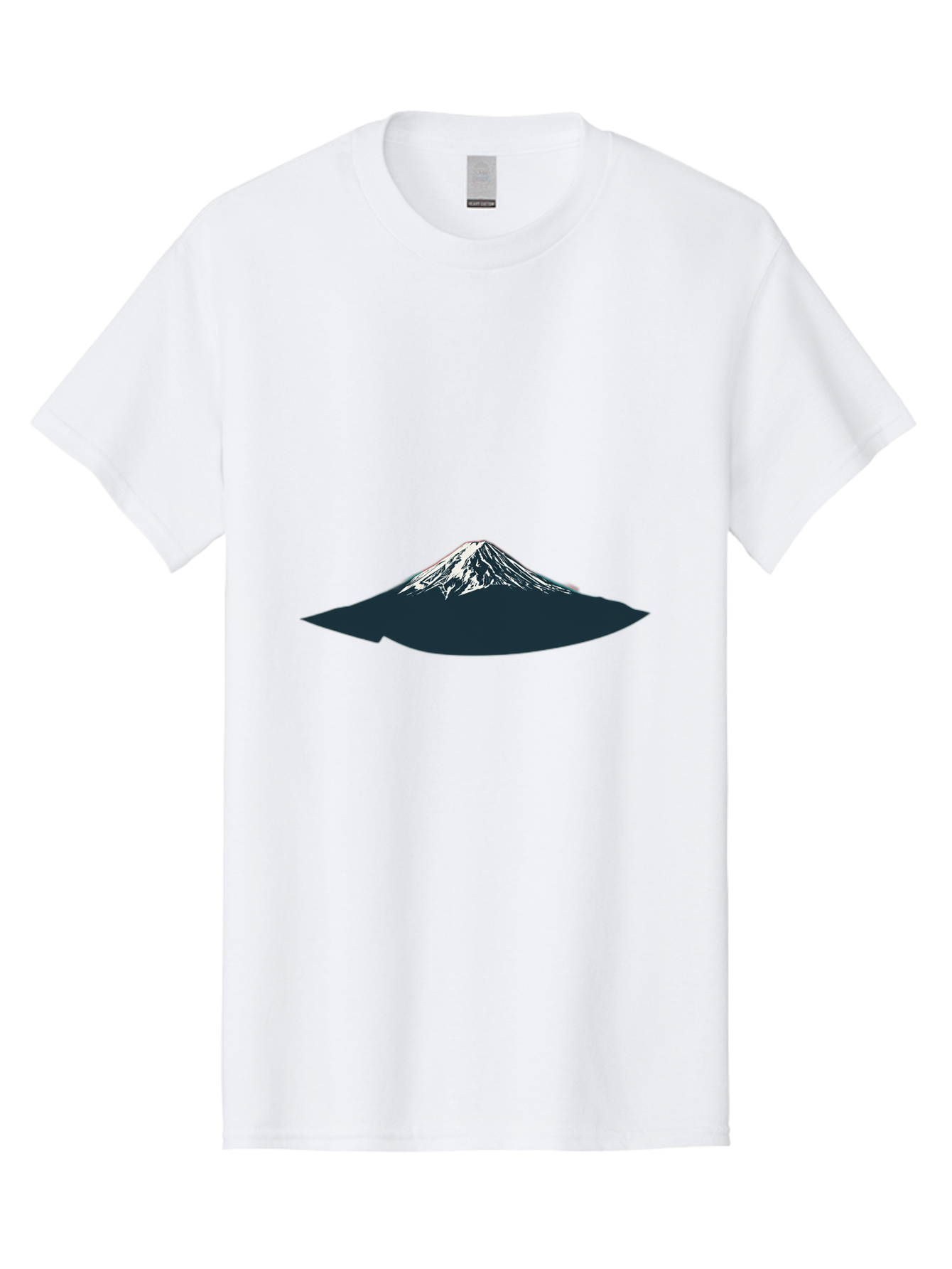 Snowcapped-Mountain Men'S Graphic Tee, 100% Cotton, Comfortable Casual Summer Wear, Machine Washable, Mountain Landscape, Snow-Capped Peak, Serene Atmosphere, Minimalist Design, Dark Silhouette, White Snow, Simple Graphics, Iconic Mountain Bad991