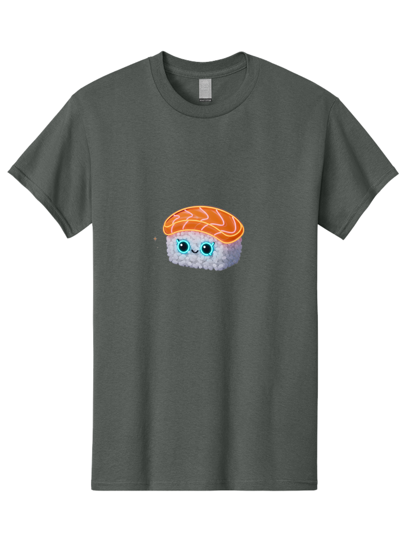Sushi-1 Men'S Graphic Tee, 100% Cotton, Comfortable Casual Summer Wear, Machine Washable, Cartoon Sushi, Adorable Sushi, Japanese Cuisine, Raw Salmon, Cute Eyes, Smiling Face, Kawaii Food, Sushi Roll, Cute Cartoon, Food Illustration Bad992