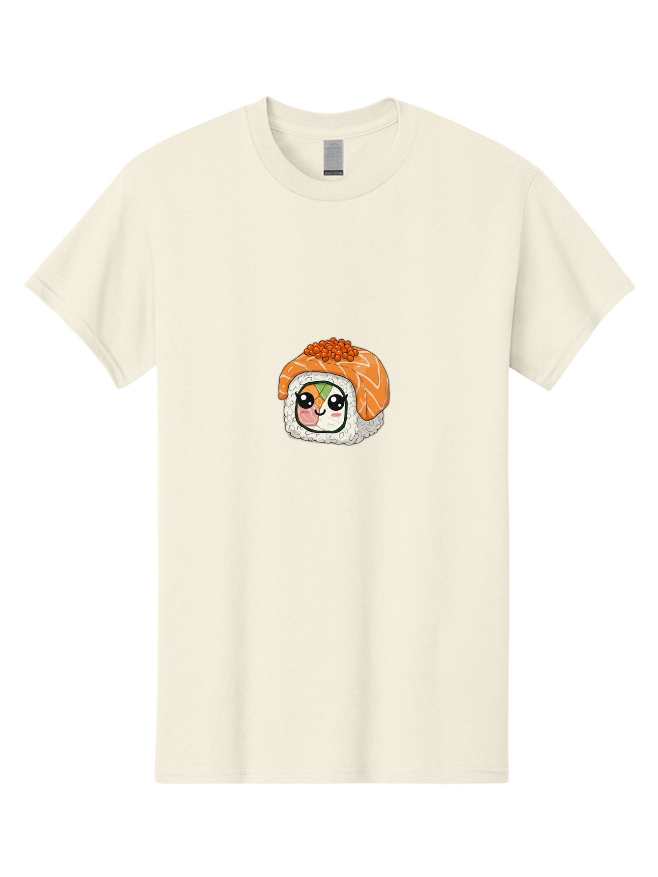 Sushi-Roll-Character Men'S Graphic Tee, 100% Cotton, Comfortable Casual Summer Wear, Machine Washable, Kawaii Sushi, Cute Anime Face, Sushi Roll, Salmon Roe, Cartoon Food, Adorable Sushi, Japanese Cuisine, Fun Illustration, Cartoon Character, Bad998