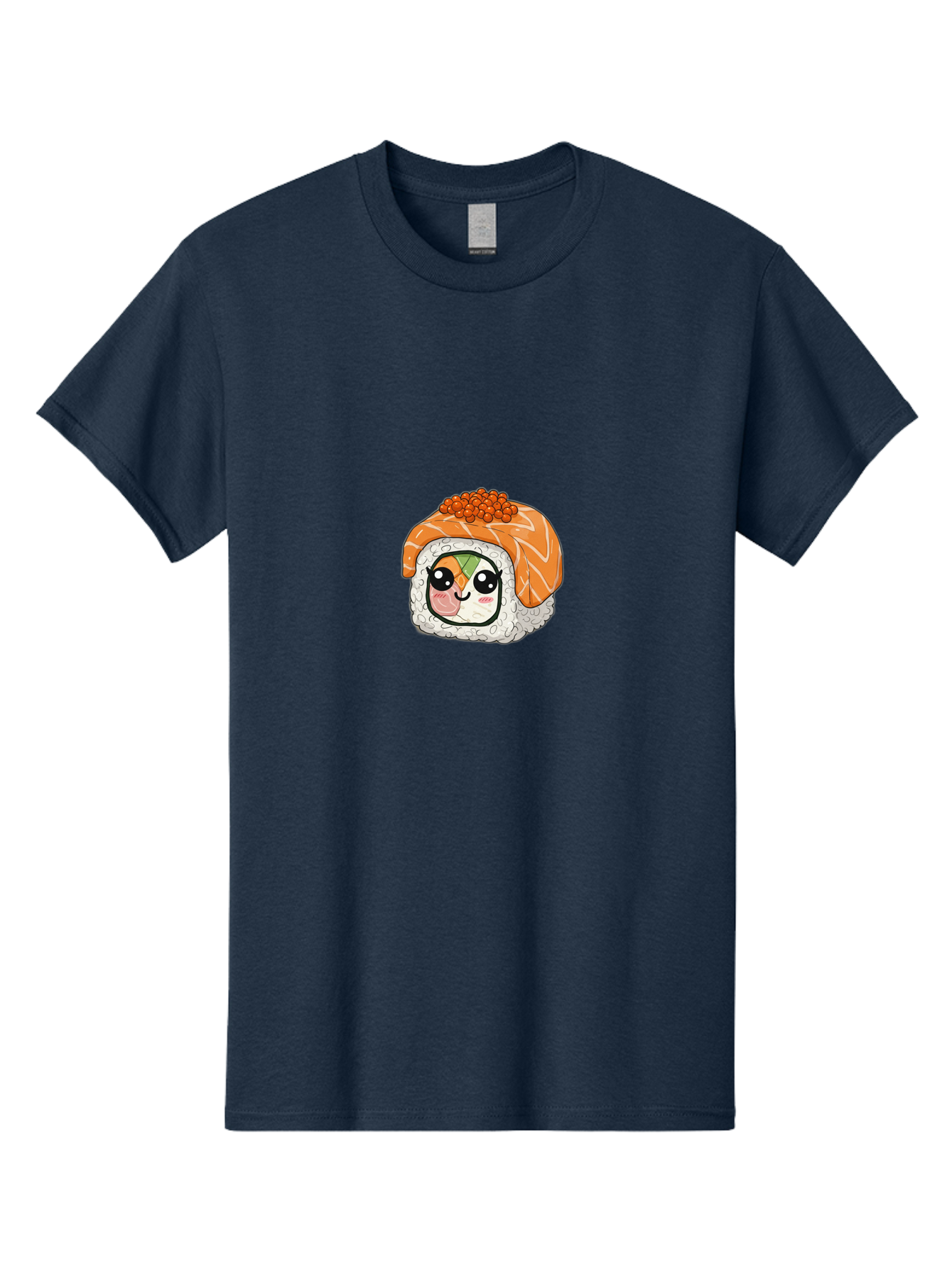 Sushi-Roll-Character Men'S Graphic Tee, 100% Cotton, Comfortable Casual Summer Wear, Machine Washable, Kawaii Sushi, Cute Anime Face, Sushi Roll, Salmon Roe, Cartoon Food, Adorable Sushi, Japanese Cuisine, Fun Illustration, Cartoon Character, Bad998