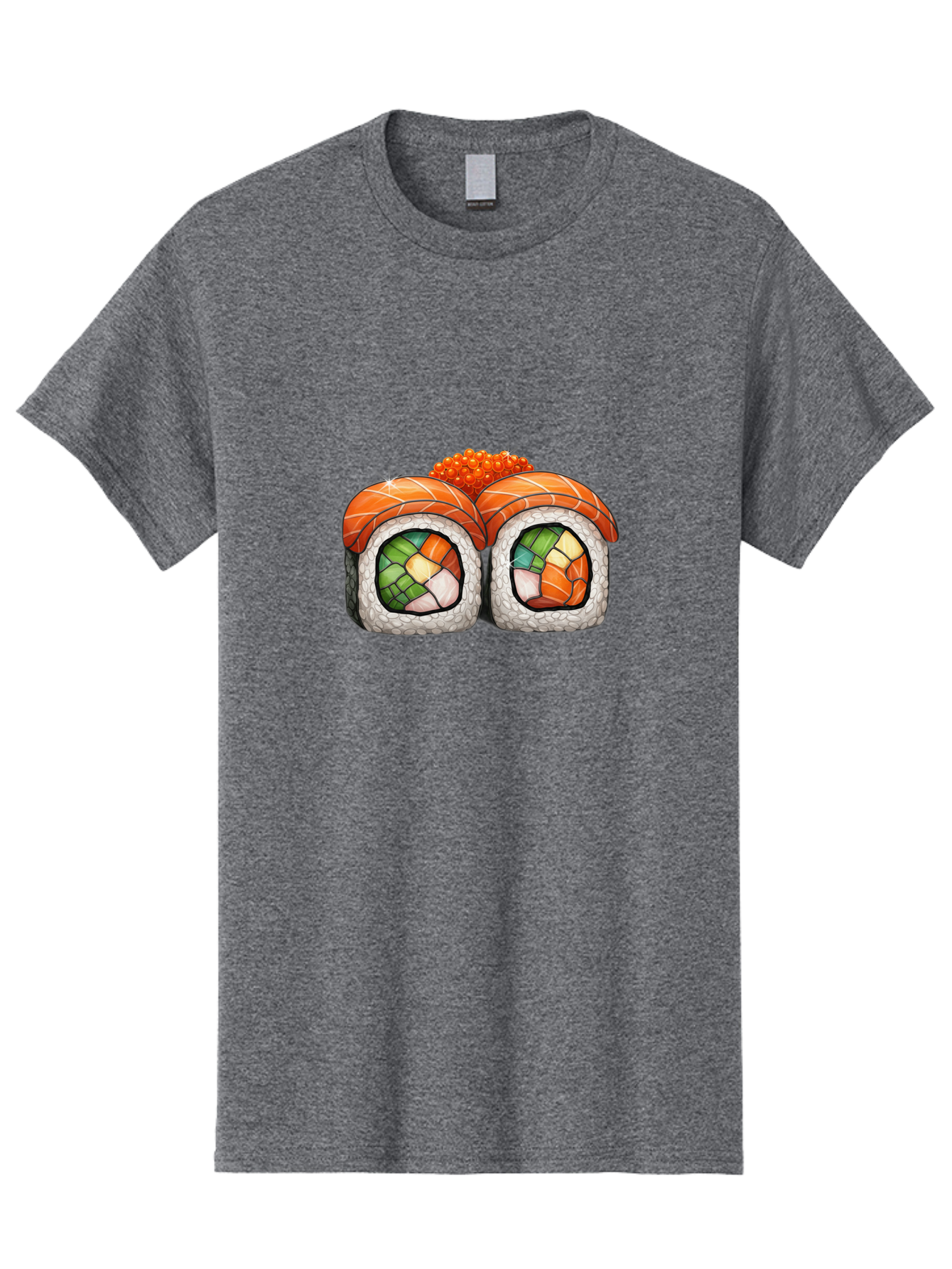 Sushi-Rolls Men'S Graphic Tee, 100% Cotton, Comfortable Casual Summer Wear, Machine Washable, Sushi Rolls, Salmon Sushi, Japanese Cuisine, Raw Fish, Sushi Art, Vibrant Colors, Food Illustration, Colorful Sushi, Sushi Rolls With Caviar Bae000