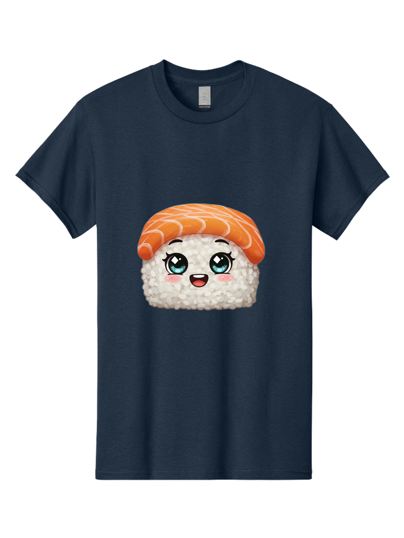 Sushi Men'S Graphic Tee, 100% Cotton, Comfortable Casual Summer Wear, Machine Washable, Kawaii Sushi, Cartoon Sushi, Sushi With Face, Japanese Food, Cute Food, Sushi Illustration, Foodie Art, Sushi Character, Adorable Sushi Bae001