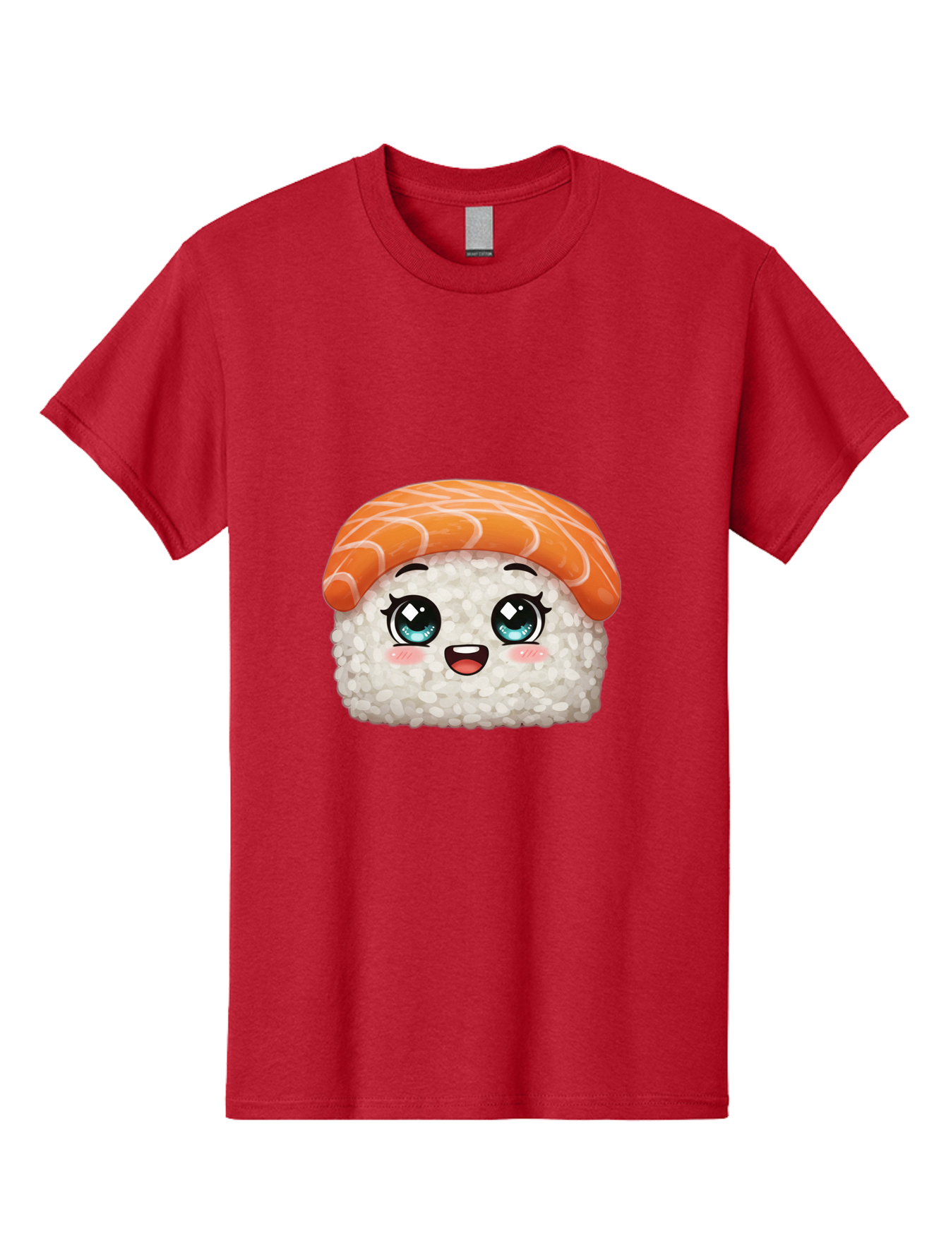 Sushi Men'S Graphic Tee, 100% Cotton, Comfortable Casual Summer Wear, Machine Washable, Kawaii Sushi, Cartoon Sushi, Sushi With Face, Japanese Food, Cute Food, Sushi Illustration, Foodie Art, Sushi Character, Adorable Sushi Bae001