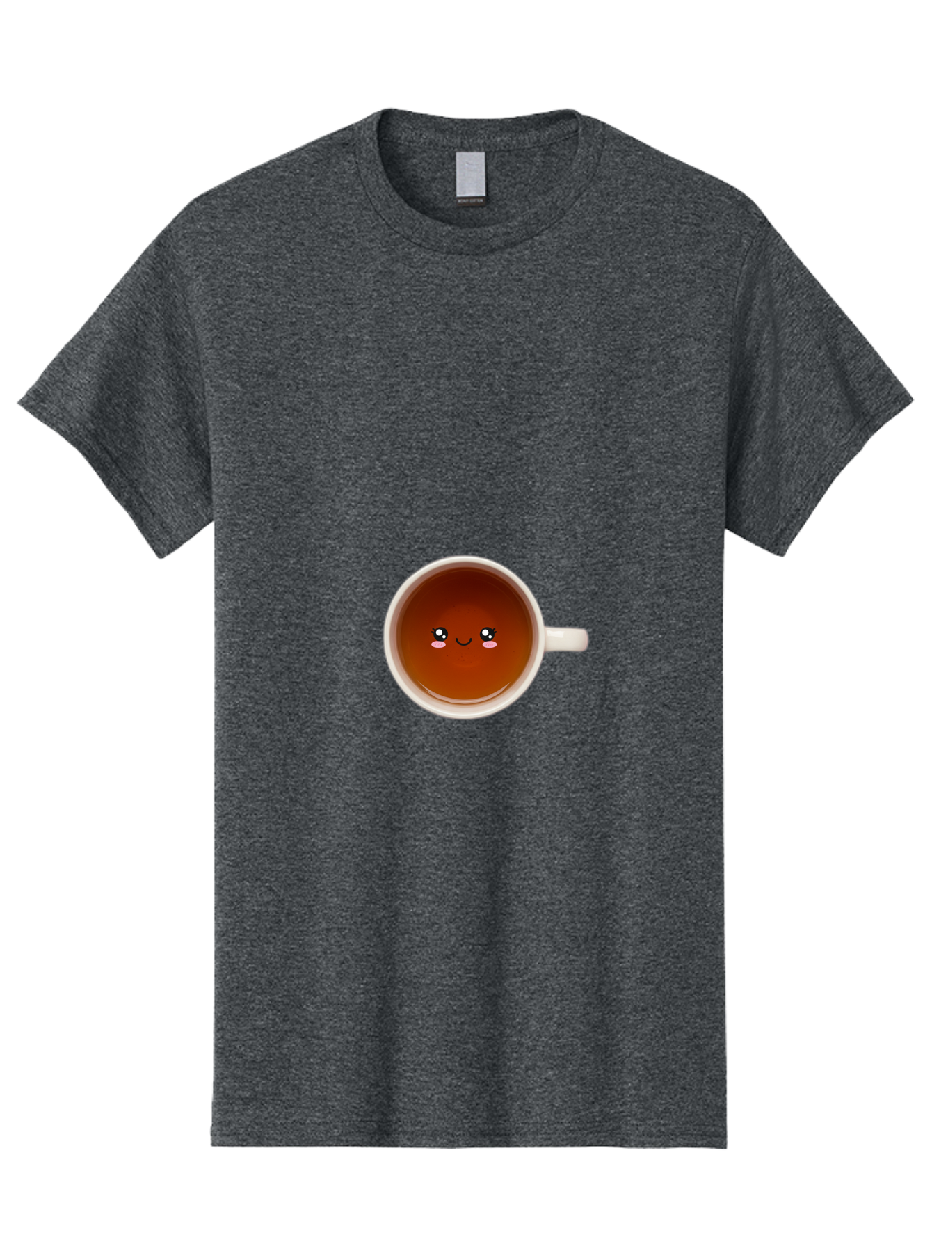 Cup-Of-Tea Men'S Graphic Tee, 100% Cotton, Comfortable Casual Summer Wear, Machine Washable, Cup Of Tea, Smiling Face, Cute Cartoon Character, Adorable Beverage, Relaxing Drink, Soothing Tea, Charming Mug, Kawaii Art Bae018