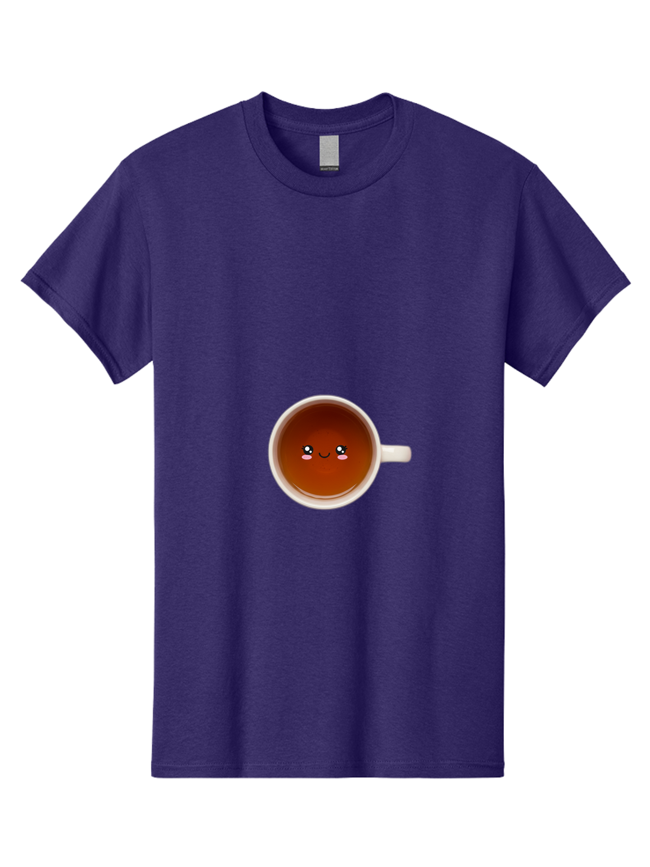 Cup-Of-Tea Men'S Graphic Tee, 100% Cotton, Comfortable Casual Summer Wear, Machine Washable, Cup Of Tea, Smiling Face, Cute Cartoon Character, Adorable Beverage, Relaxing Drink, Soothing Tea, Charming Mug, Kawaii Art Bae018