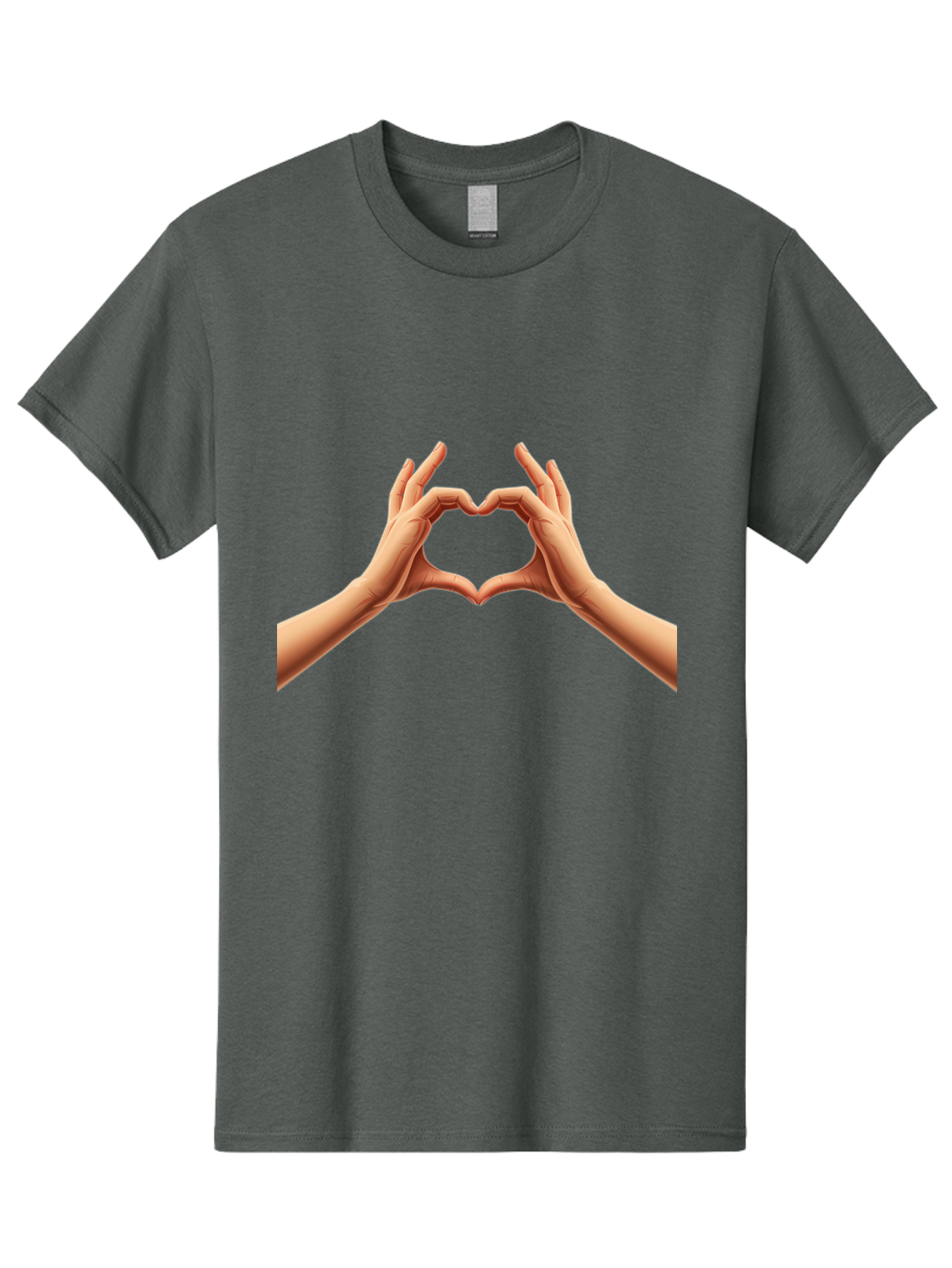 Hands-Forming-Heart Men'S Graphic Tee, 100% Cotton, Comfortable Casual Summer Wear, Machine Washable, Hands Forming A Heart, Love Symbol, Heart Gesture, Affection, Tenderness, Care, Kindness, Charity, Volunteer Work, Donation Bae027