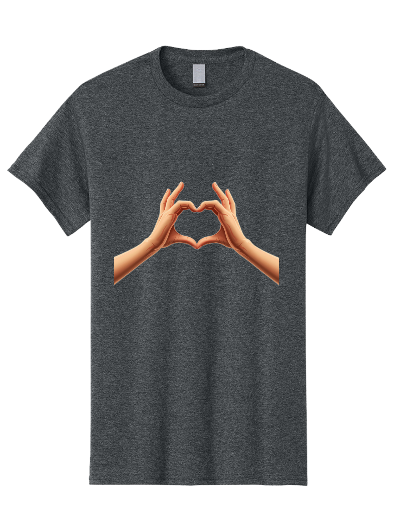 Hands-Forming-Heart Men'S Graphic Tee, 100% Cotton, Comfortable Casual Summer Wear, Machine Washable, Hands Forming A Heart, Love Symbol, Heart Gesture, Affection, Tenderness, Care, Kindness, Charity, Volunteer Work, Donation Bae027