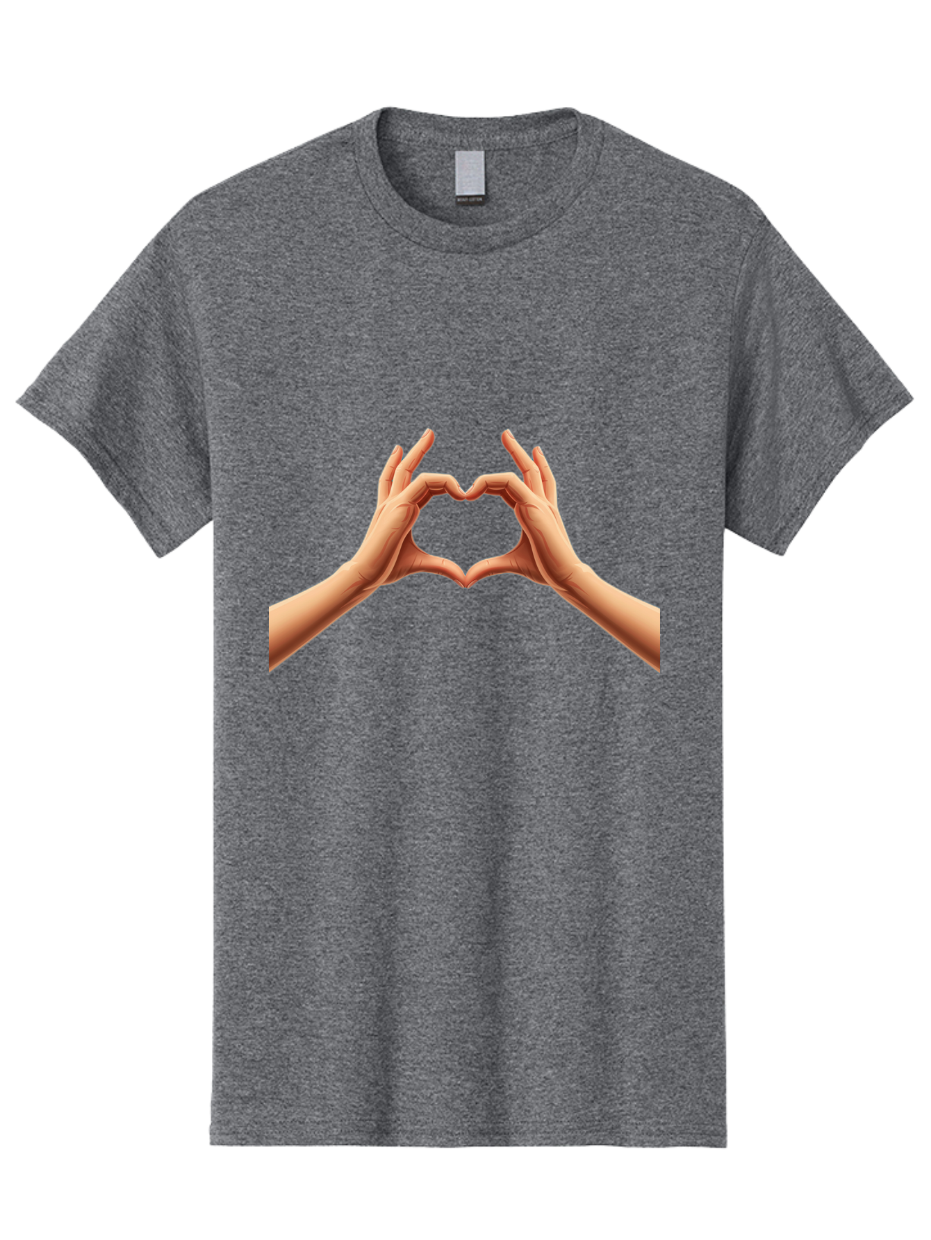 Hands-Forming-Heart Men'S Graphic Tee, 100% Cotton, Comfortable Casual Summer Wear, Machine Washable, Hands Forming A Heart, Love Symbol, Heart Gesture, Affection, Tenderness, Care, Kindness, Charity, Volunteer Work, Donation Bae027