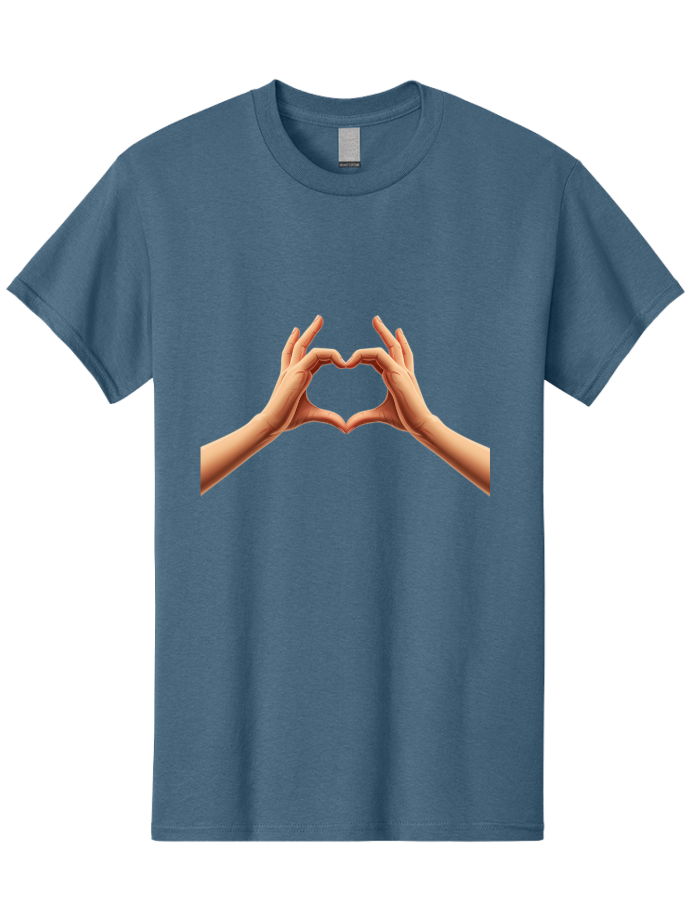 Hands-Forming-Heart Men'S Graphic Tee, 100% Cotton, Comfortable Casual Summer Wear, Machine Washable, Hands Forming A Heart, Love Symbol, Heart Gesture, Affection, Tenderness, Care, Kindness, Charity, Volunteer Work, Donation Bae027