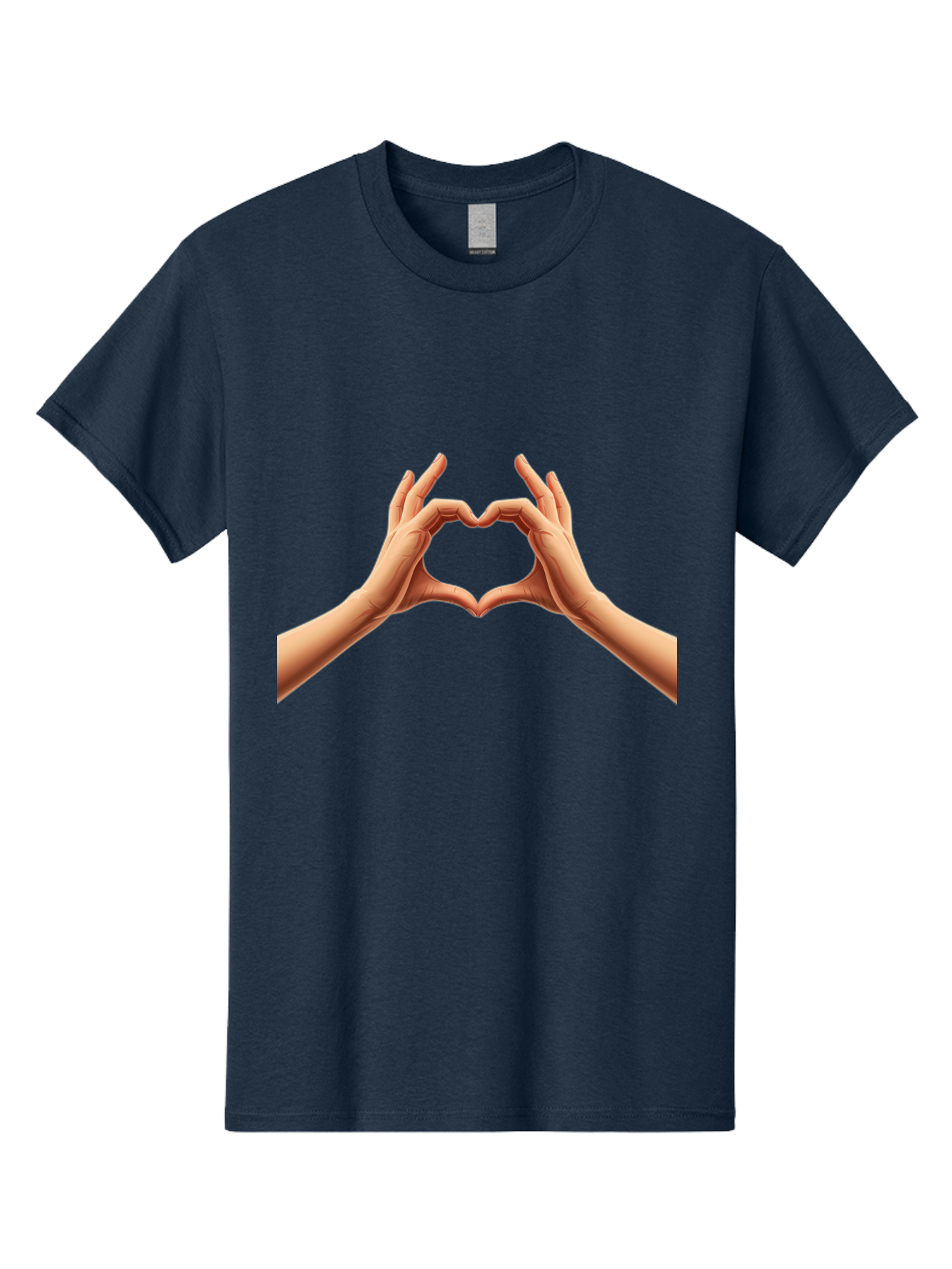 Hands-Forming-Heart Men'S Graphic Tee, 100% Cotton, Comfortable Casual Summer Wear, Machine Washable, Hands Forming A Heart, Love Symbol, Heart Gesture, Affection, Tenderness, Care, Kindness, Charity, Volunteer Work, Donation Bae027