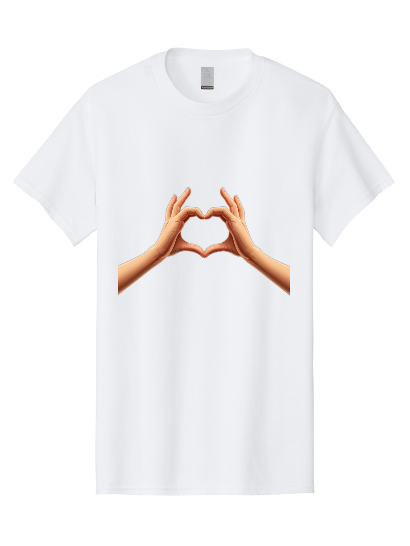 Hands-Forming-Heart Men'S Graphic Tee, 100% Cotton, Comfortable Casual Summer Wear, Machine Washable, Hands Forming A Heart, Love Symbol, Heart Gesture, Affection, Tenderness, Care, Kindness, Charity, Volunteer Work, Donation Bae027