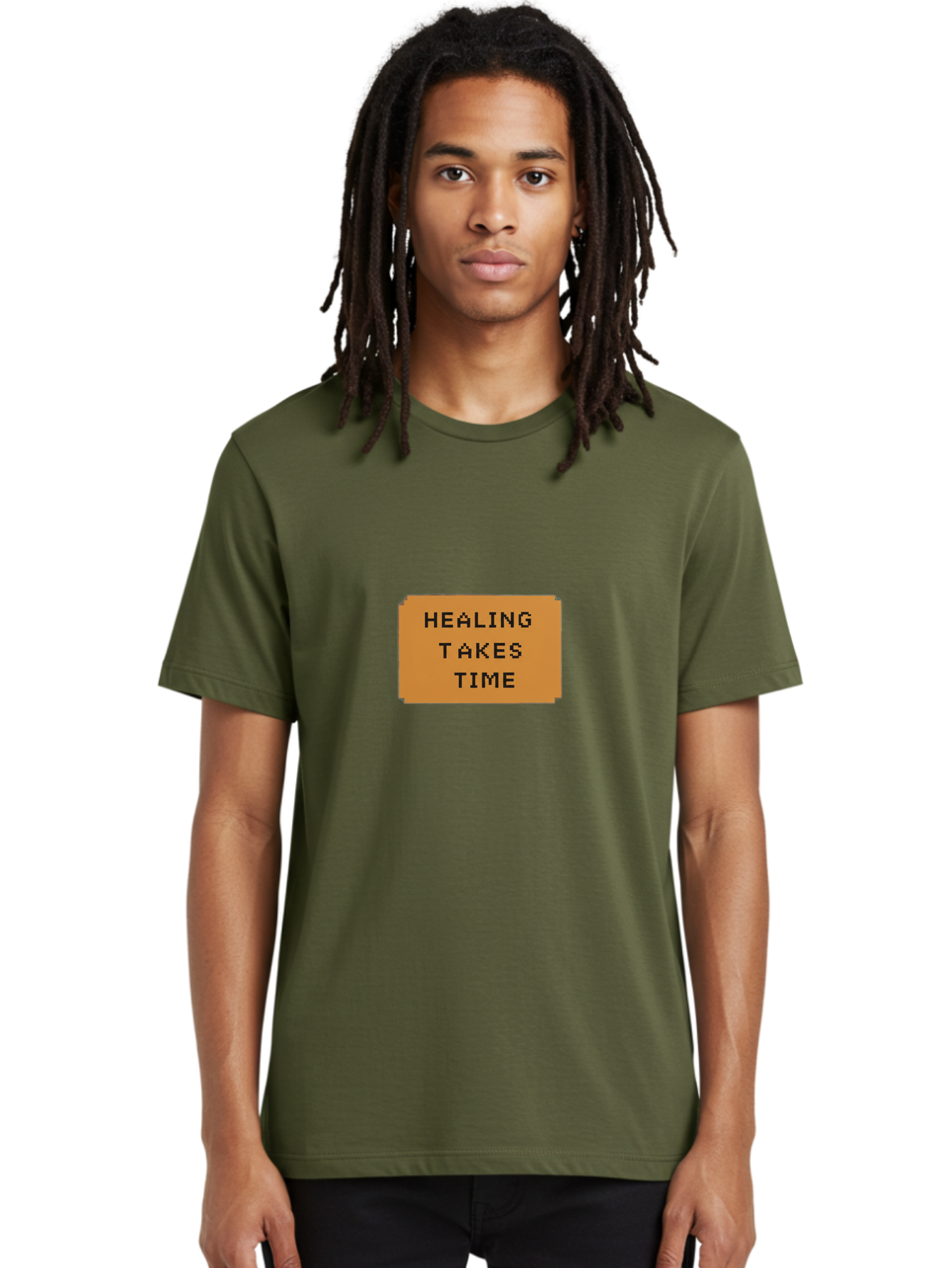 Healing-Takes-Time-1 Men'S Graphic Tee, 100% Cotton, Comfortable Casual Summer Wear, Machine Washable, Healing Takes Time, Motivational Quote, Inspirational Message, Mental Health Awareness, Self Care Reminder, Positive Affirmation, Bae031