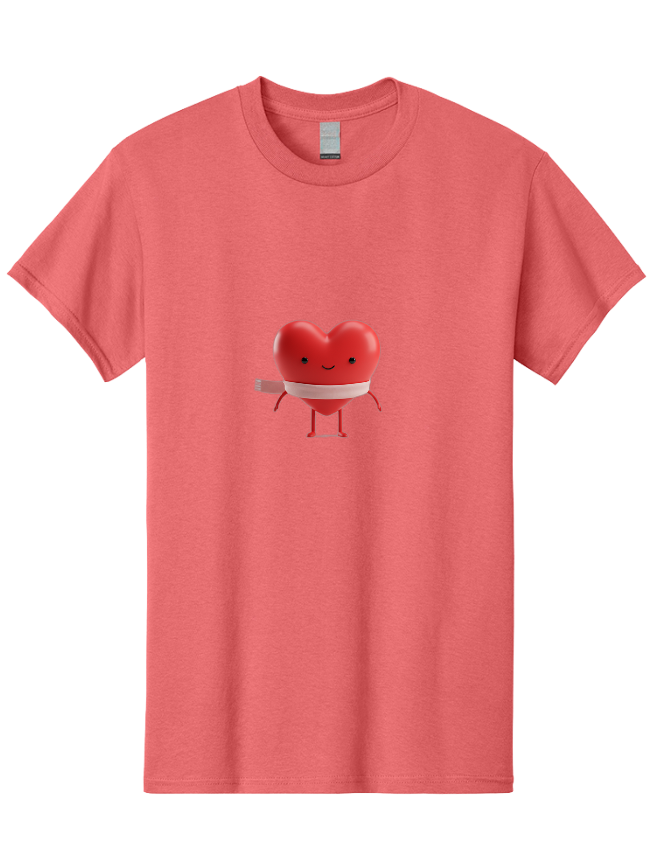 Heart-Character-1 Men'S Graphic Tee, 100% Cotton, Comfortable Casual Summer Wear, Machine Washable, Heart Character, Wounded Heart, Cartoon Heart, Bandaged Heart, Cute Heart, Love Symbol, Heart Health, Heartbreak, Valentine'S Day, Bae037